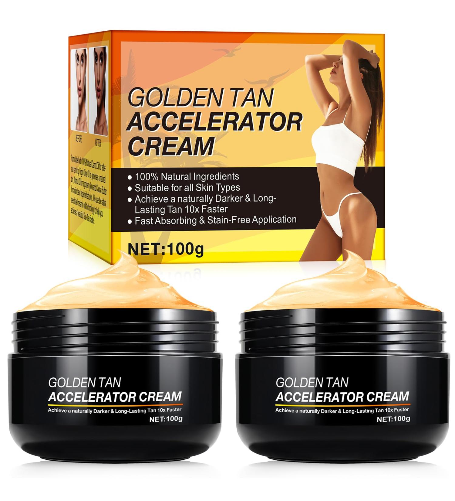Buy Self-Tanners for Face & Body - Intensive Tanning Luxe Gel & Browning Accelerator Cream (2 Pack) - Long-Lasting Natural Tan & Bronzer 100g Each - Buy Online on GoSupps.com