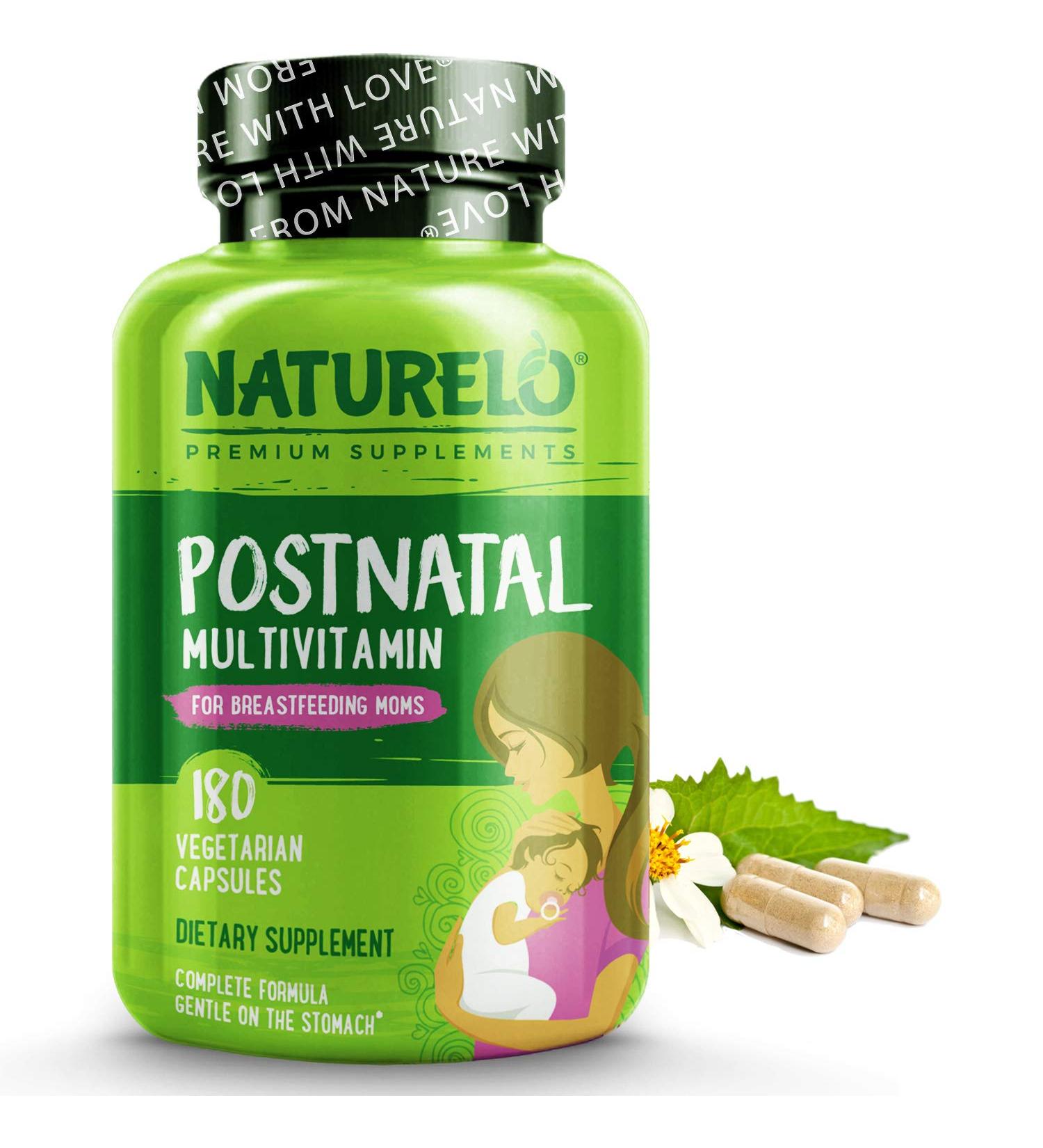 NATURELO Postnatal Multivitamin for Breastfeeding Women | Whole Food Supplement - 180 Caps - Buy Online on GoSupps.com
