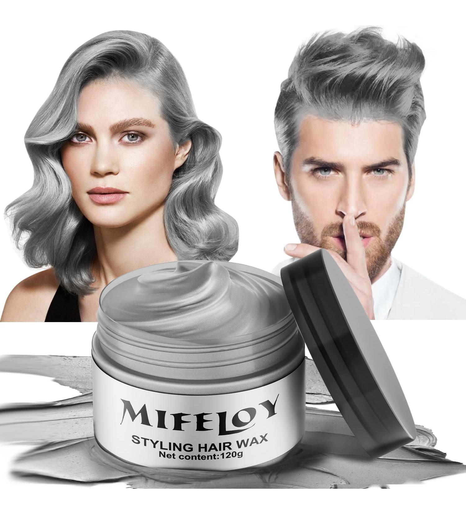 Silver Gray Temporary Hair Color Wax | Instant Hairstyle Cream Dye for Men Women & Youth | Perfect for Party Cosplay & Halloween - 4.23 oz - Buy Online on GoSupps.com