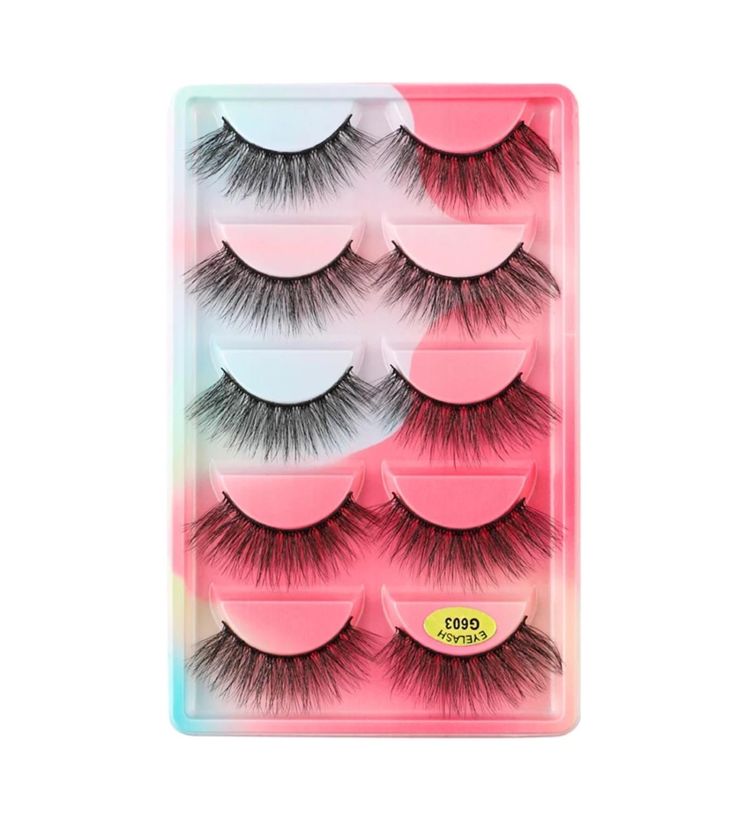 UAMOU Lashes 10/20/50/100 Boxes Mink Eyelashes 5 Pairs Natural False Eyelashes Thick Fluffy Faux Cils Lashes In Bulk G6 Cheerfully (Color : G603CS Size : 20 boxes) - Buy Online on GoSupps.com