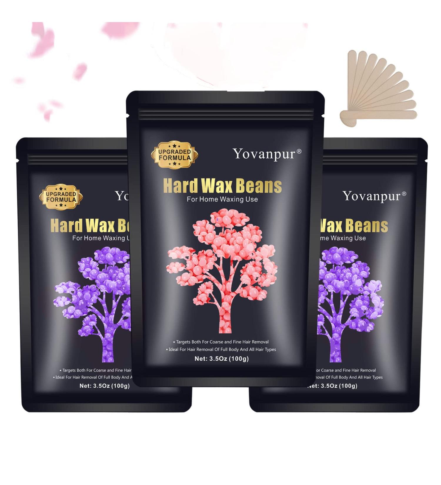 Sensitive Skin Hard Wax Beads (300g/10.5oz) with Spatulas - Painless At-Home Hair Removal for Facial, Eyebrow, Legs, Bikini, Armpit, Chest - Women & Men - Fits Any Wax Warmer (1 Rose) - Buy Online on GoSupps.com