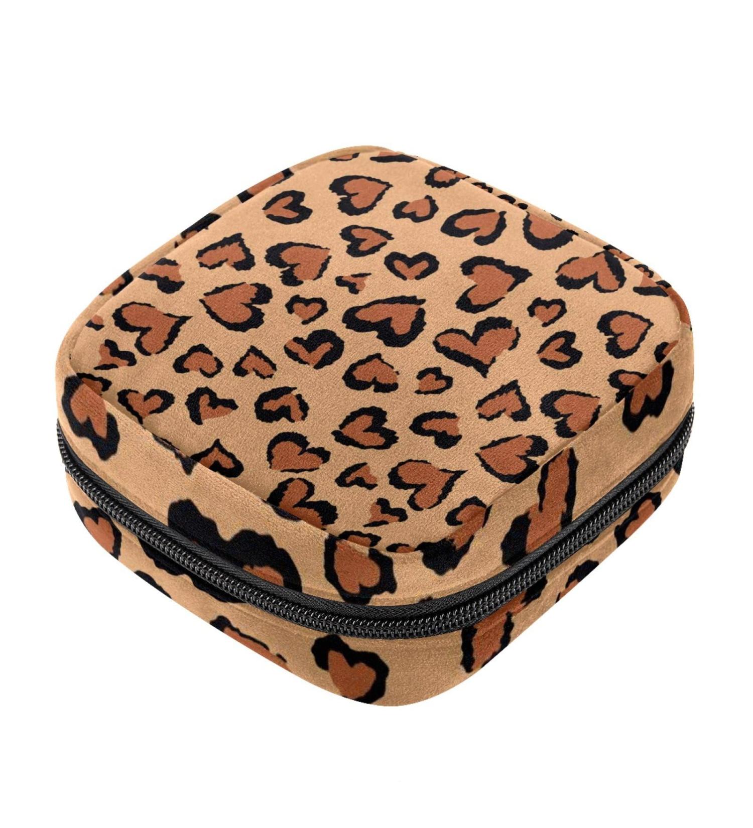Leopard Print Menstrual Pad Storage Bag - Portable Period Sanitary Pouch for Teen Girls & Women (Color 7) - Buy Online on GoSupps.com