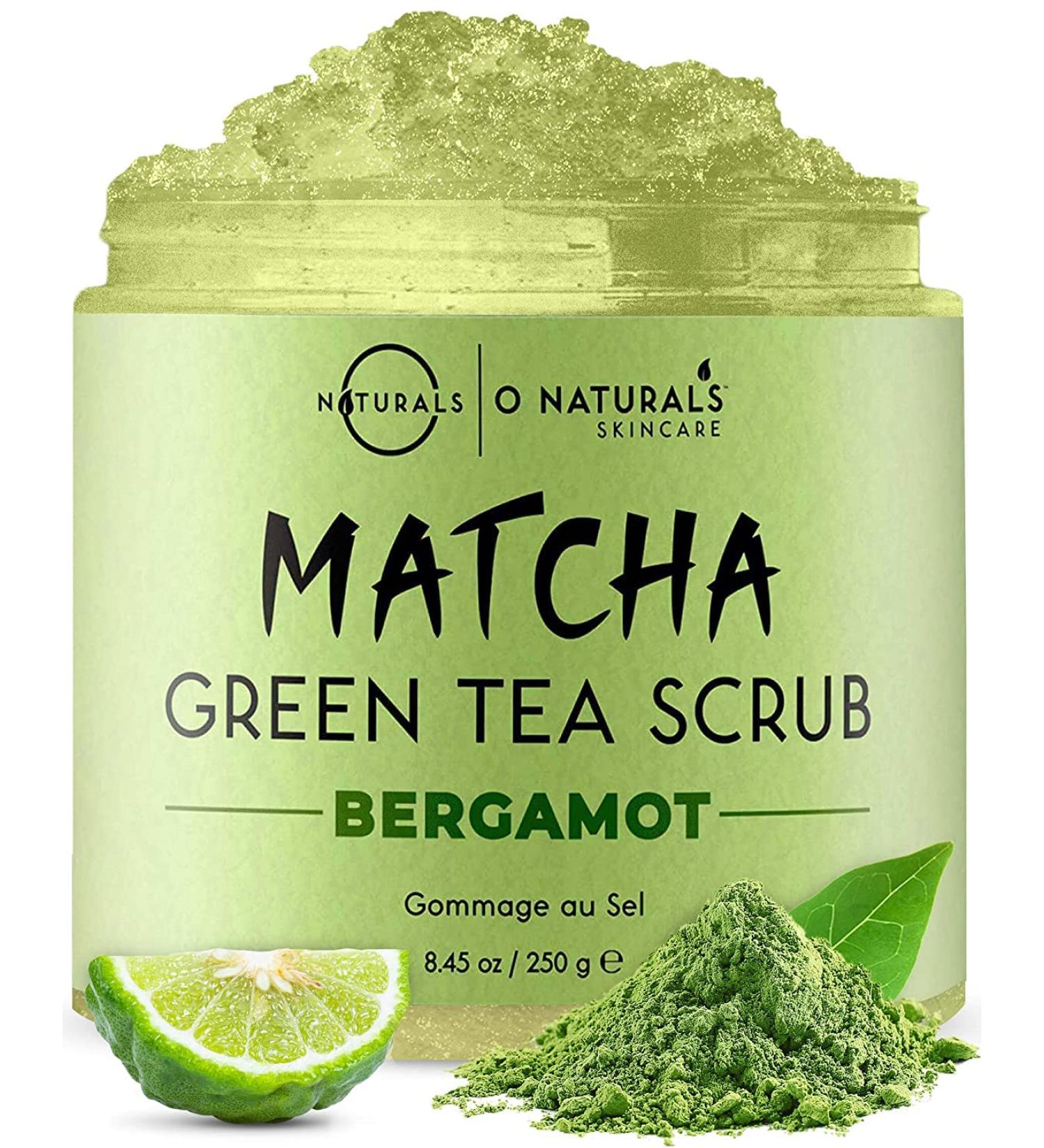 O Naturals Men's Exfoliating Matcha & Bergamot Scrub - Anti-Aging Skin Care for Face, Body & Feet - Pore Minimizer, Blackhead & Acne Treatment - 250g Pack - Buy Online on GoSupps.com