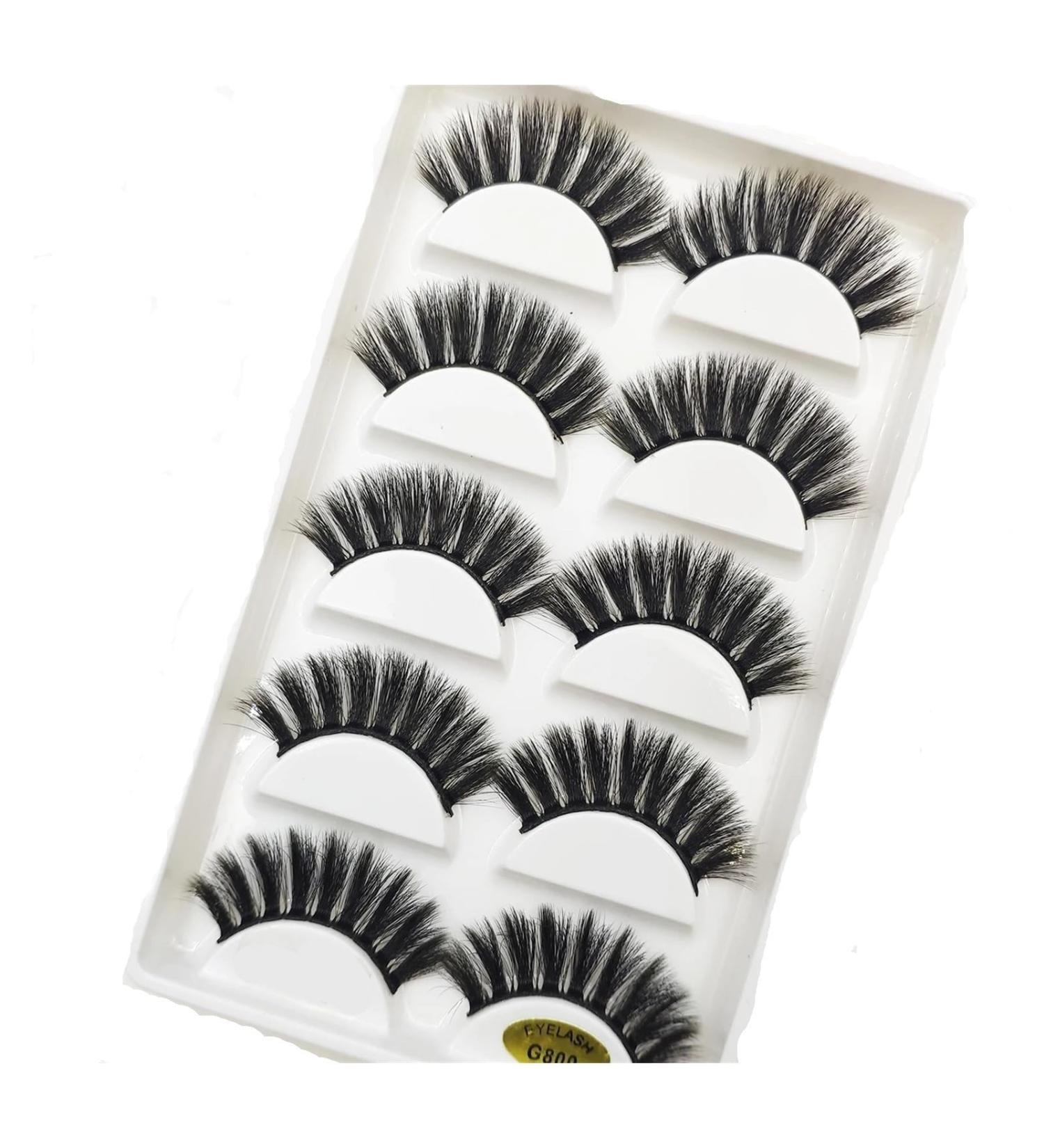 UAMOU 10/50 Boxes 5 Pairs 3D Mink False Eyelashes Soft Lashes Makeup Eyelash Faux Cils Cilios Maquiagem Cheerfully (Color : 5Pairs G800 Size : 50 Boxes 50 Pairs) - Buy Online on GoSupps.com