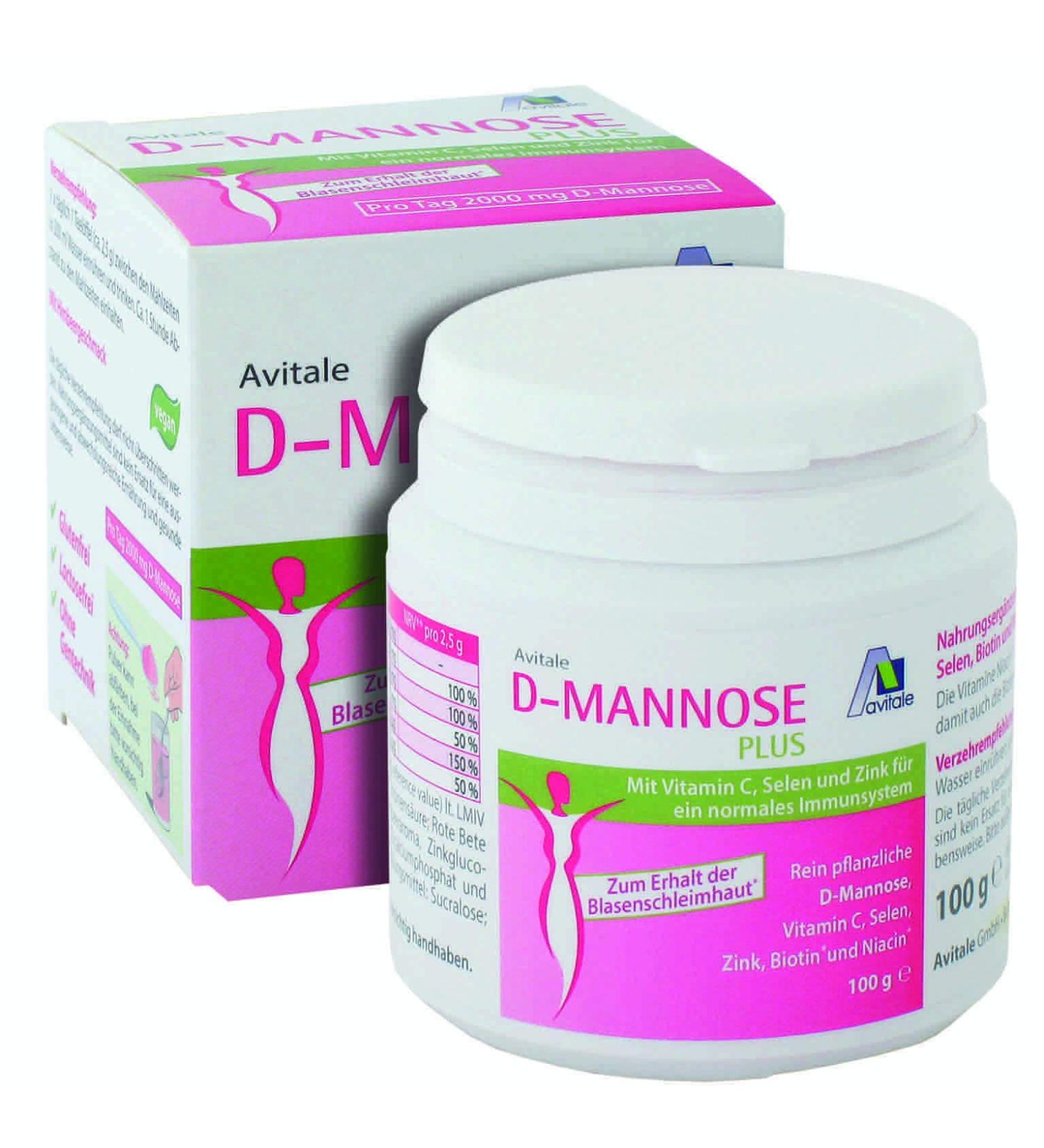 Avital D -Mannose plus powder with niacin and biotin to promote the bladder mucosa* - only 1 teaspoon every day with delicious raspberry taste! 40 pieces