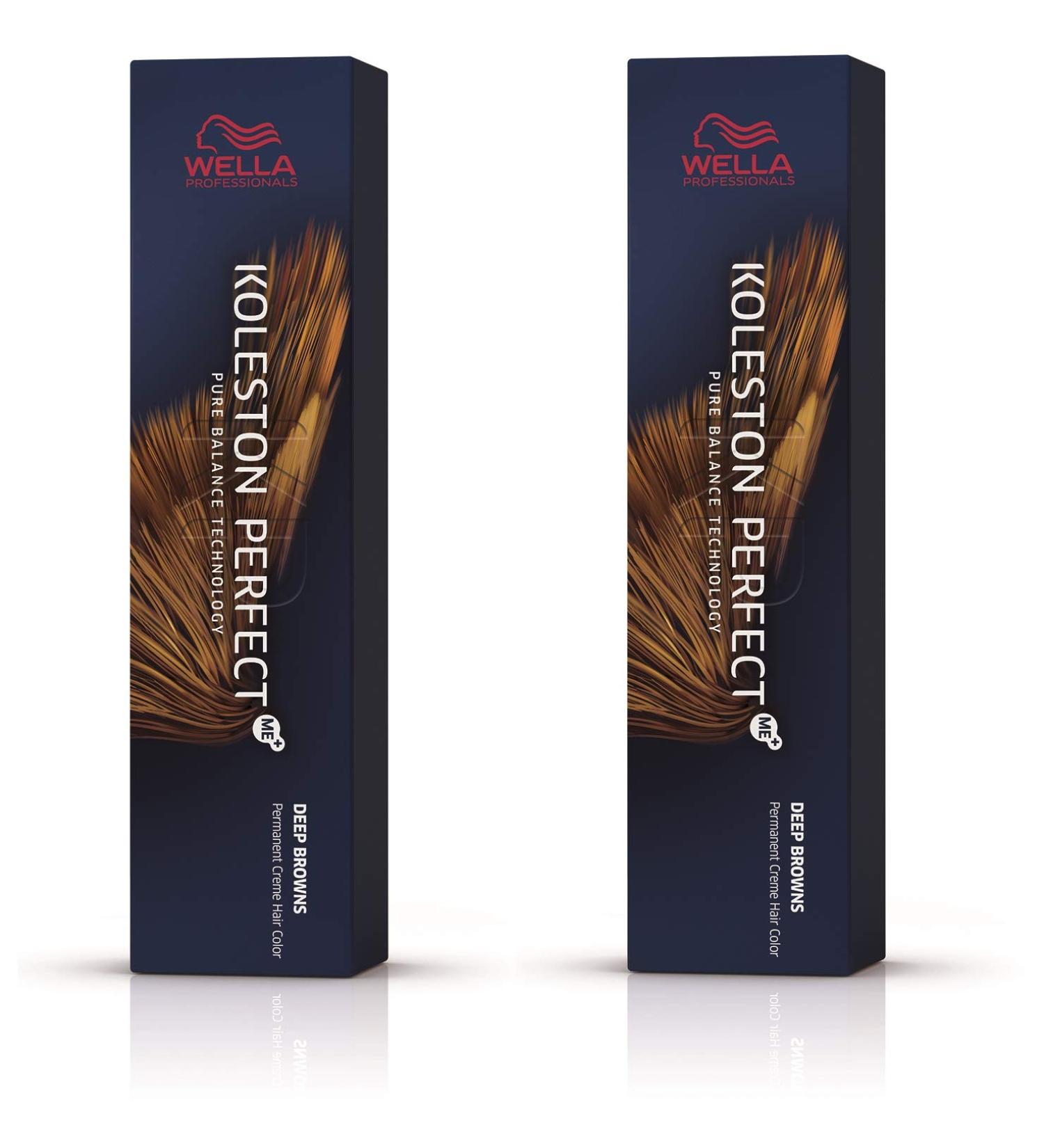 Wella 2 pack Koleston Perfect Me+ KP DEEP BROWNS 5/75 light brown brown-mahogany