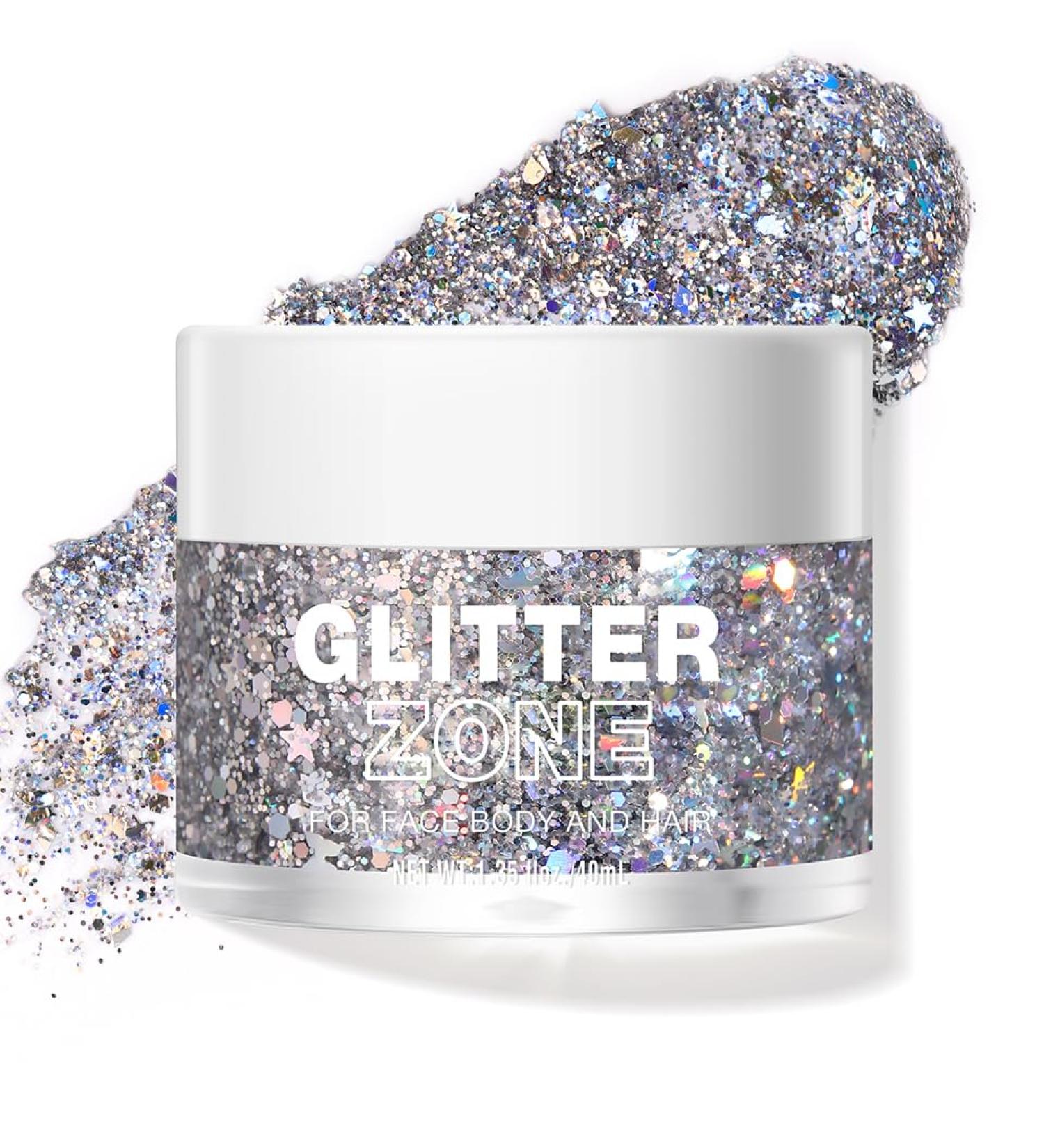 LANGMANNI Color Changing Holographic Glitter Gel - Vegan & Cruelty Free - 1.35 oz (5# Silver Fantasy) - Buy Online on GoSupps.com