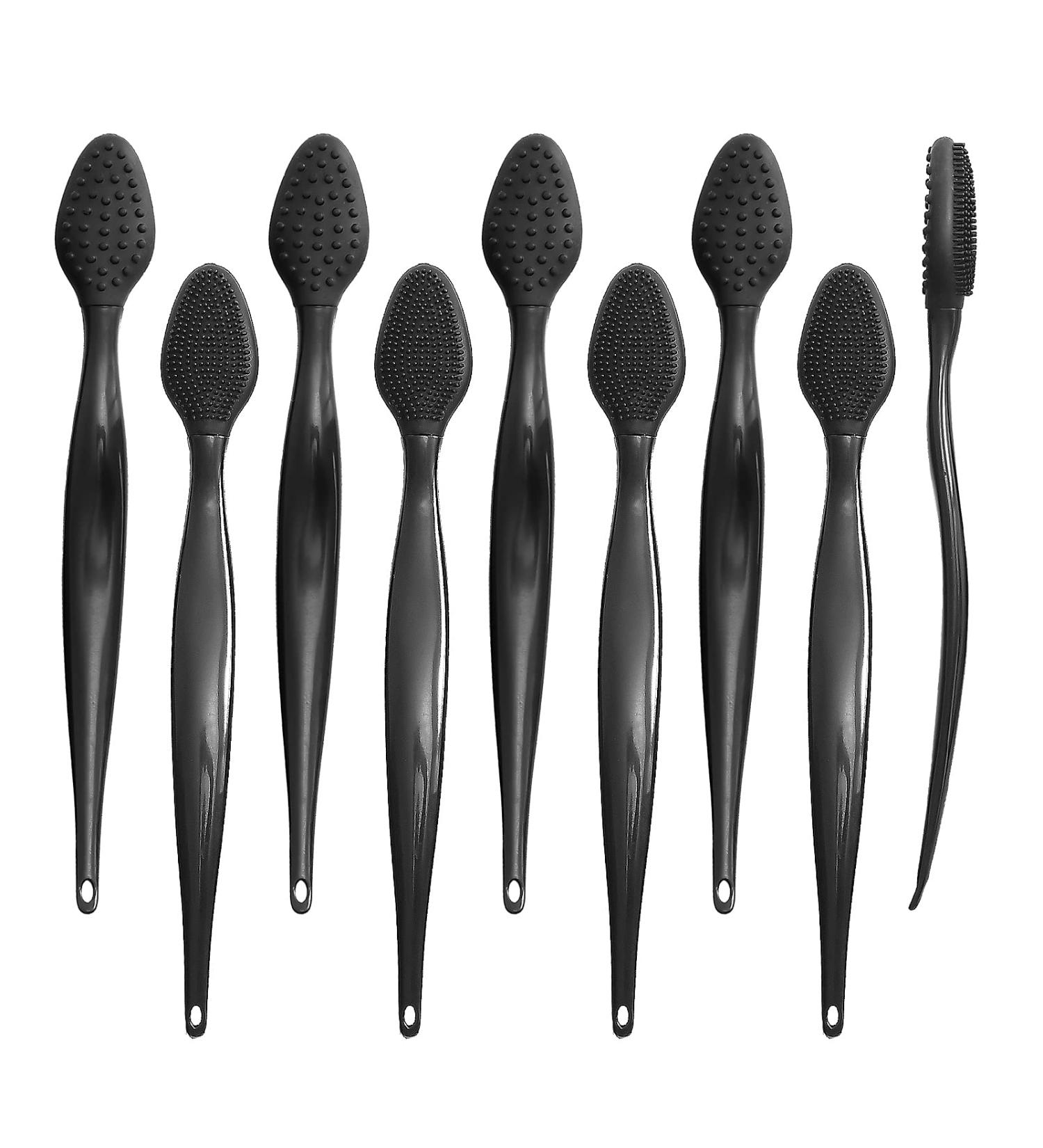 Black Silicone Lip Scrub Brush - 18pcs Double-Sided Exfoliating Scrubber Tool for Smoother Lips - Buy Online on GoSupps.com