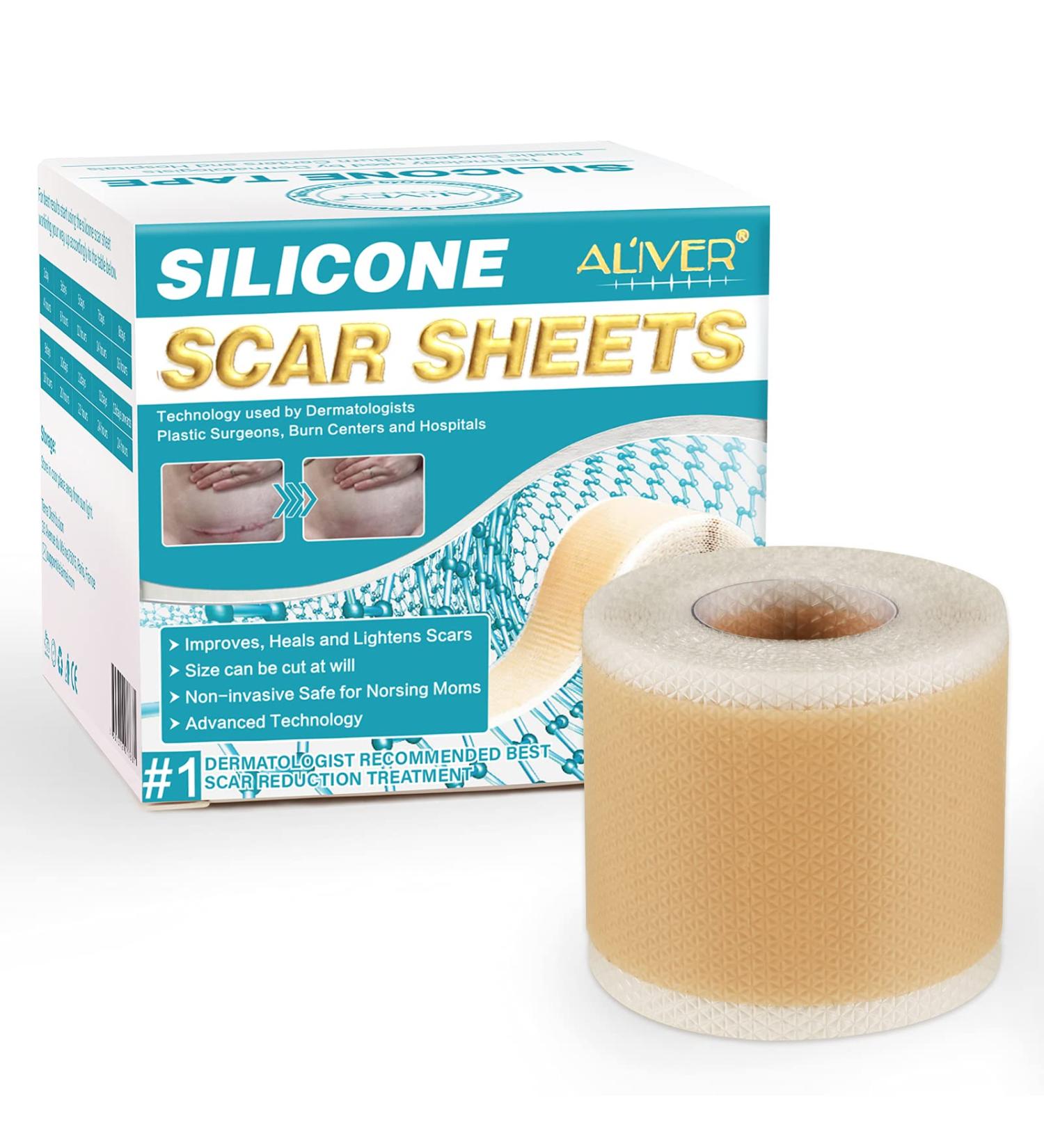 Medical Grade Silicone Scar Sheets - Reusable Scar Tape for C-Section, Surgery, Burn, Keloid - 1.6x120 - Buy Online on GoSupps.com