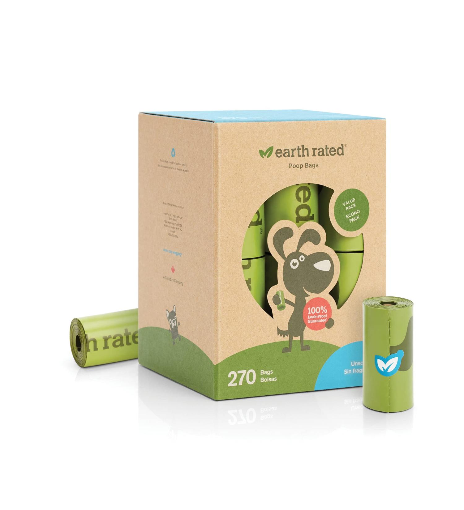 Earth Rated Unscented Dog Waste Bags - 270 Biodegradable Bags - Buy Online on GoSupps.com