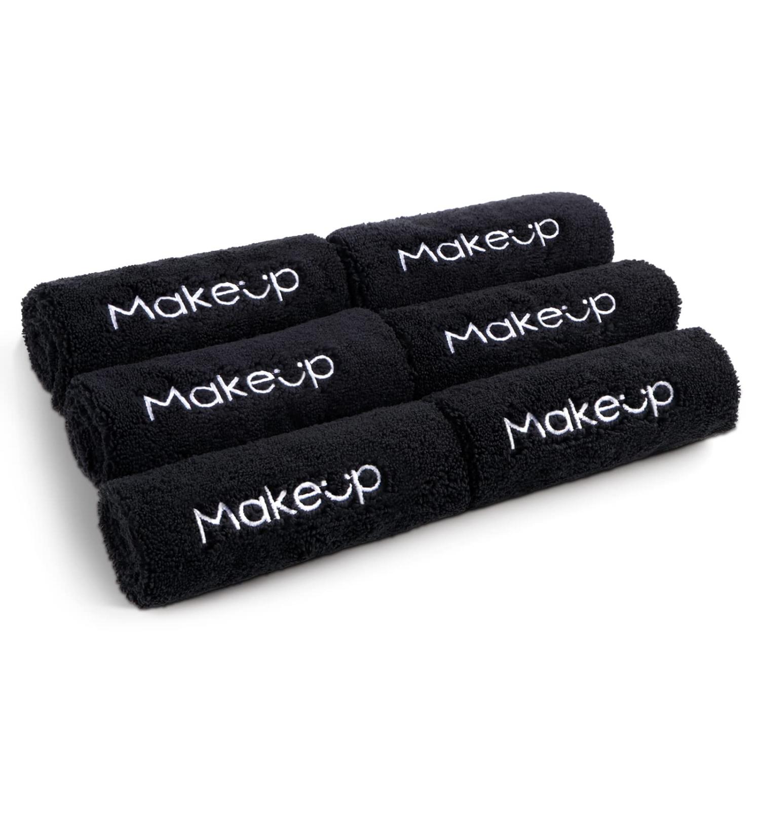 HOMEXCEL Makeup Remover Cloth 6 Pack - Premium Washable Soft 13x13 Inch Towels for All Skin Types - Quick Dry Microfiber Face Towels - Black (6 Count) - Buy Online on GoSupps.com