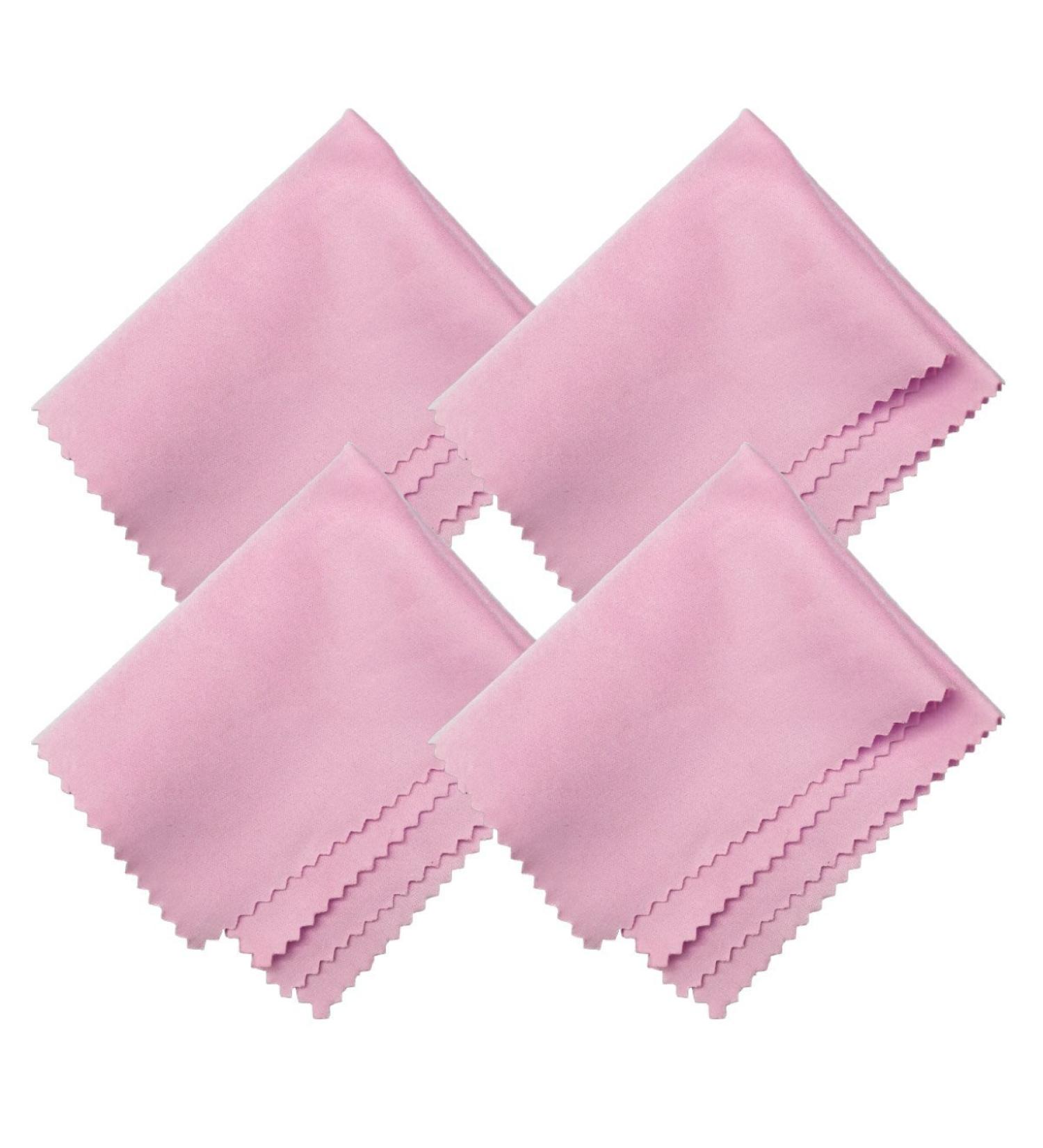 HTTX Microfiber Screen Cleaning Cloths 4-Pack - 6 x 7 inches - Ideal for Cell Phones, Tablets, LCD TV, Laptops, Cameras, and More - Pink - Buy Online on GoSupps.com