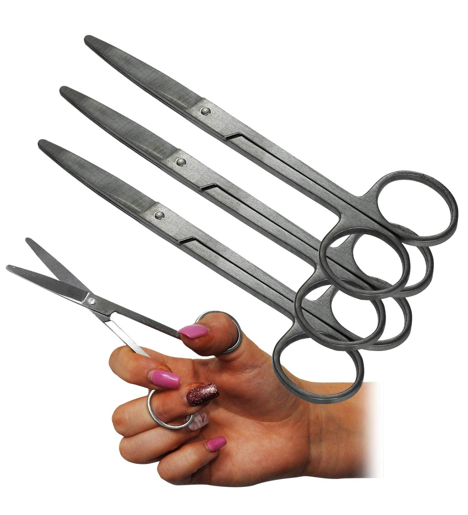 Buy 3 x Qualicare Nurses Stainless Steel Blunt Scissors - Durable First Aid Medical Tools for Safe Cutting | Fast International Shipping - Buy Online on GoSupps.com