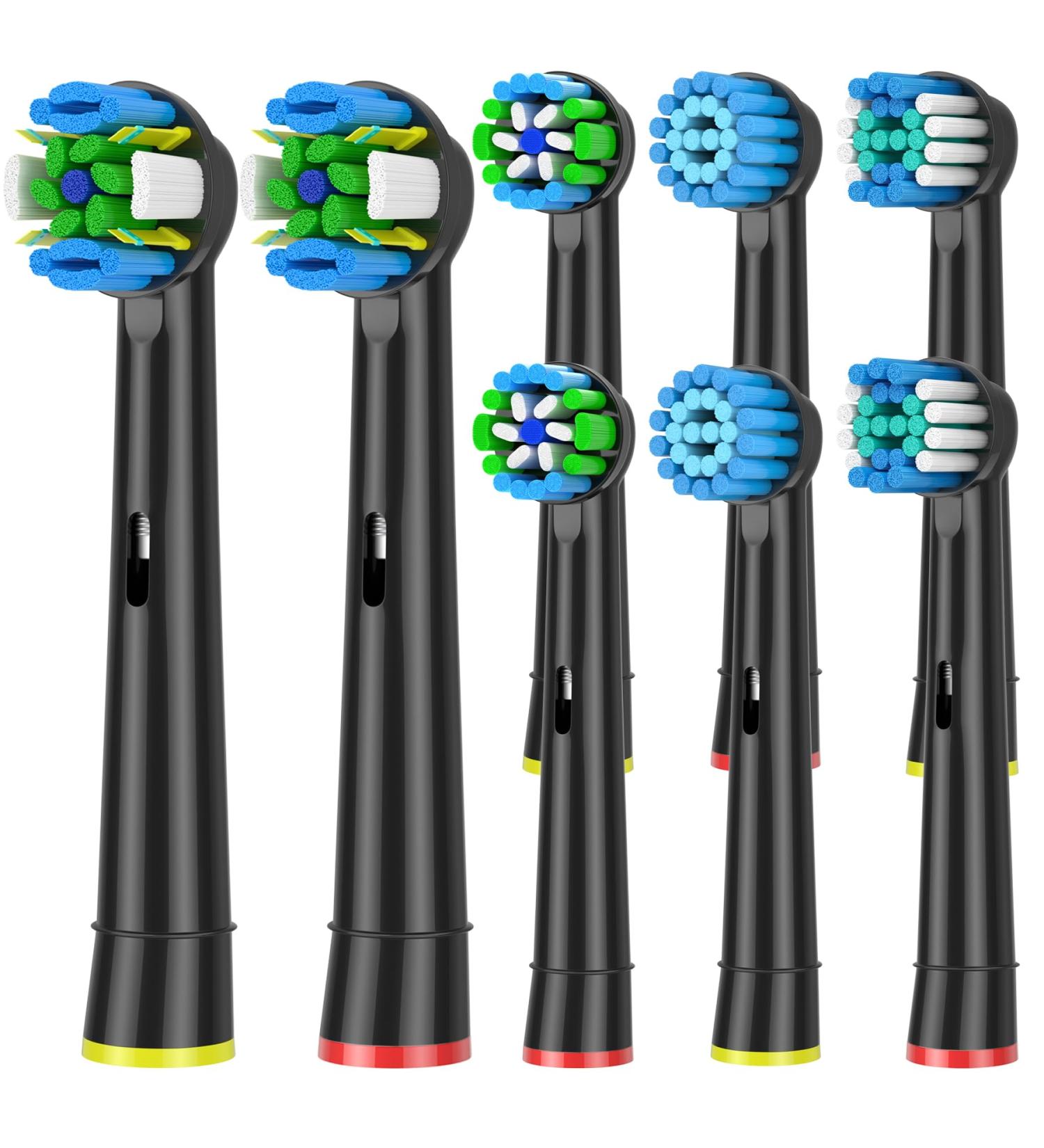 Buy Qtitu 8-Piece Compatible Oral-B Electric Toothbrush Attachments - Sensitive Precision Raft - Efficient Cleaning - Black - Buy Online on GoSupps.com
