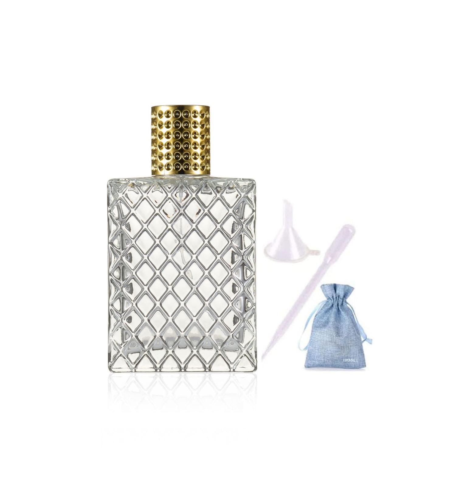 JJKMALL 100ml/3.4Oz Square Grids Carved Glass Fine Mist Atomizer Portable Refillable Empty Perfum Spray Bottle Travel Atomizer Bottle - Buy Online on GoSupps.com