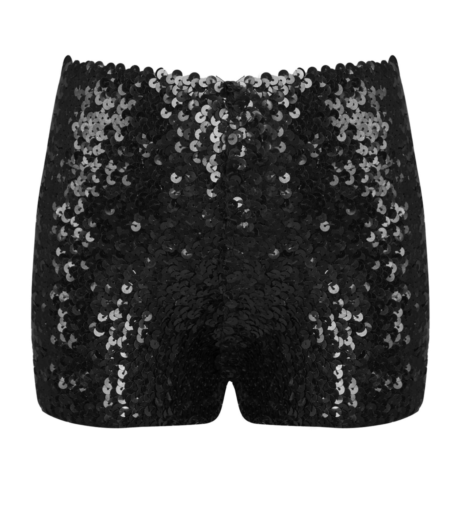 FEESHOW Kids Gymnastic Shorts Glitter Ballet Dance Metallic Spandex Shorts Black 12-16 Years - Buy Online on GoSupps.com