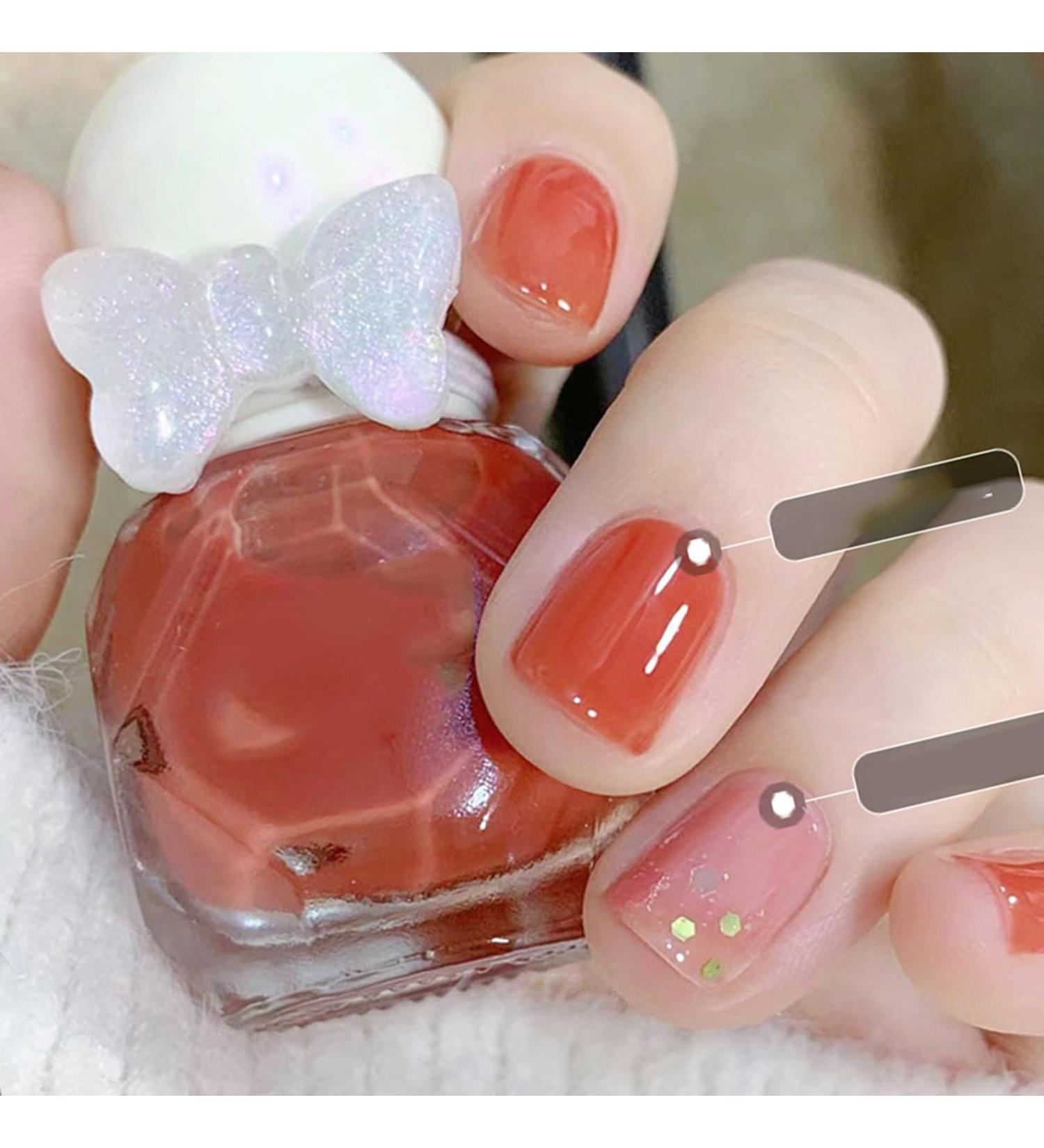 Nail Polish Gel Nail Polish Quick Dry Long Lasting Glitter Nail Gel Water Based High Gloss Shiny Lasting Frosted Nail Polish for French Nail Art Home Salon (B03) - Buy Online on GoSupps.com