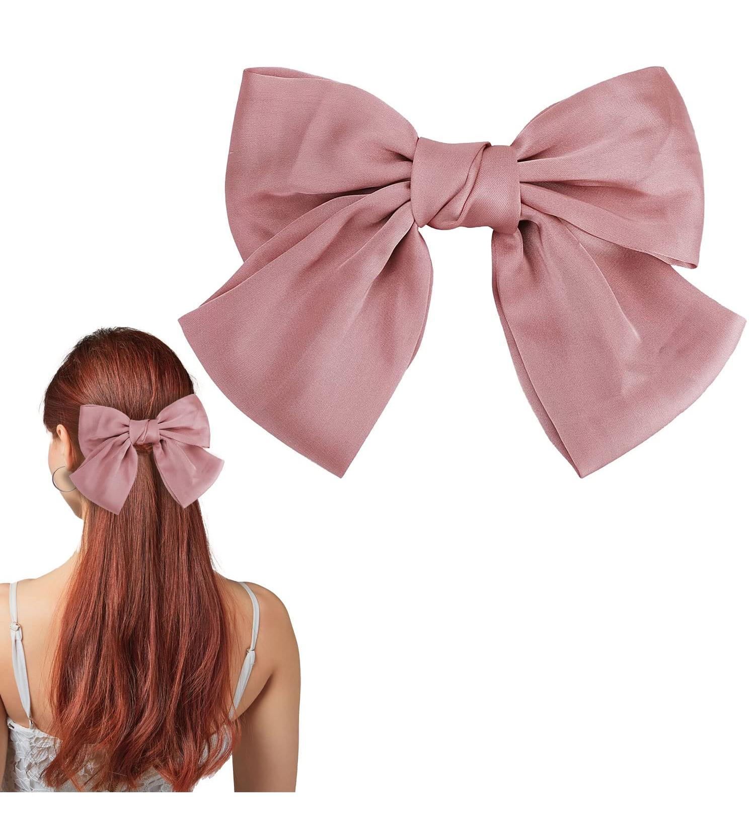 Shop Pink Bow Hair Clips for Women & Girls | French Large Hair Bows - International Shipping - Buy Online on GoSupps.com
