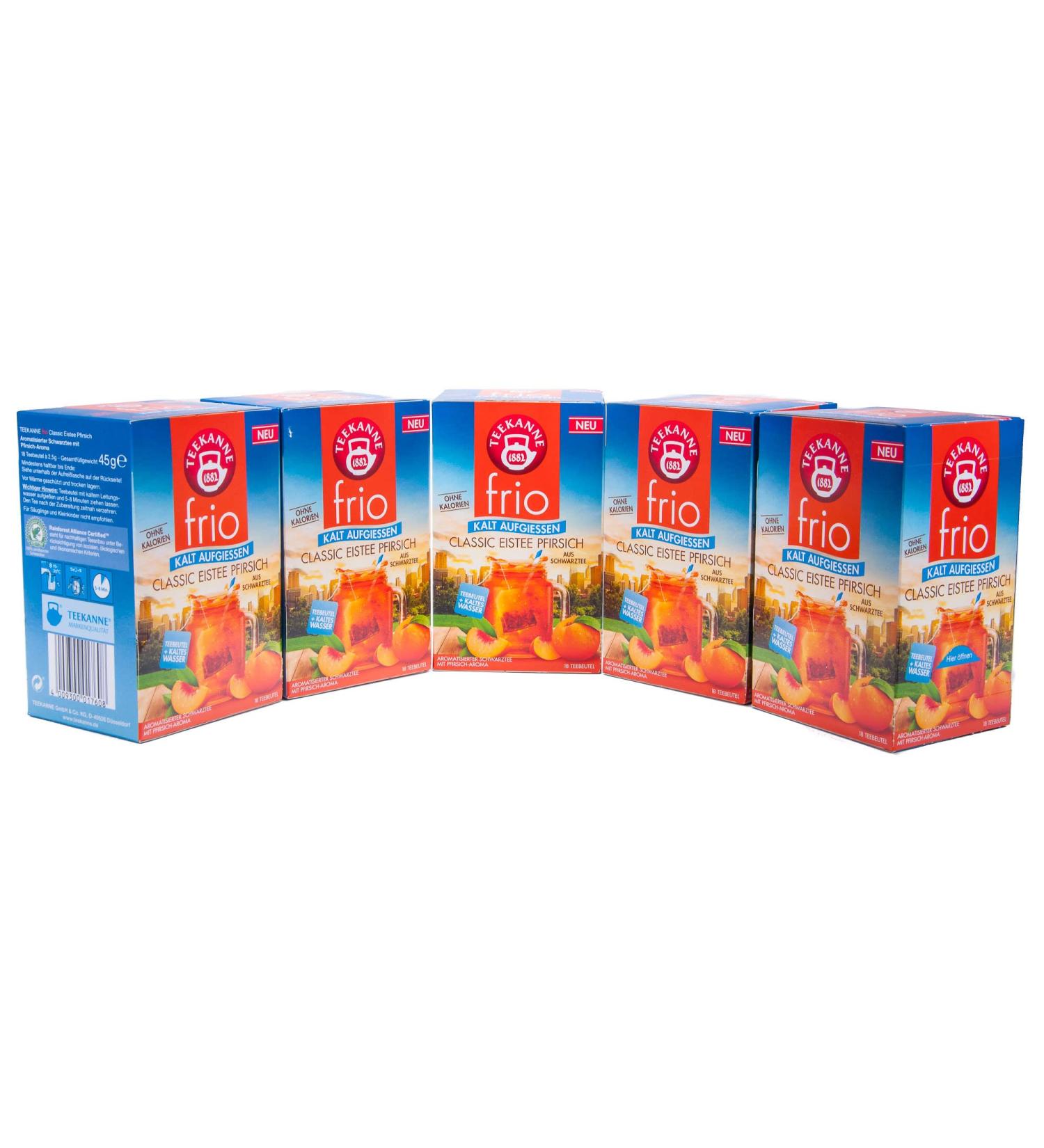 Buy Teekanne Frio Classic Iced Tea Peach - Pack of 5 (90 Tea Bags) | Premium Iced Tea for Refreshing Moments - International Shipping Available - Buy Online on GoSupps.com