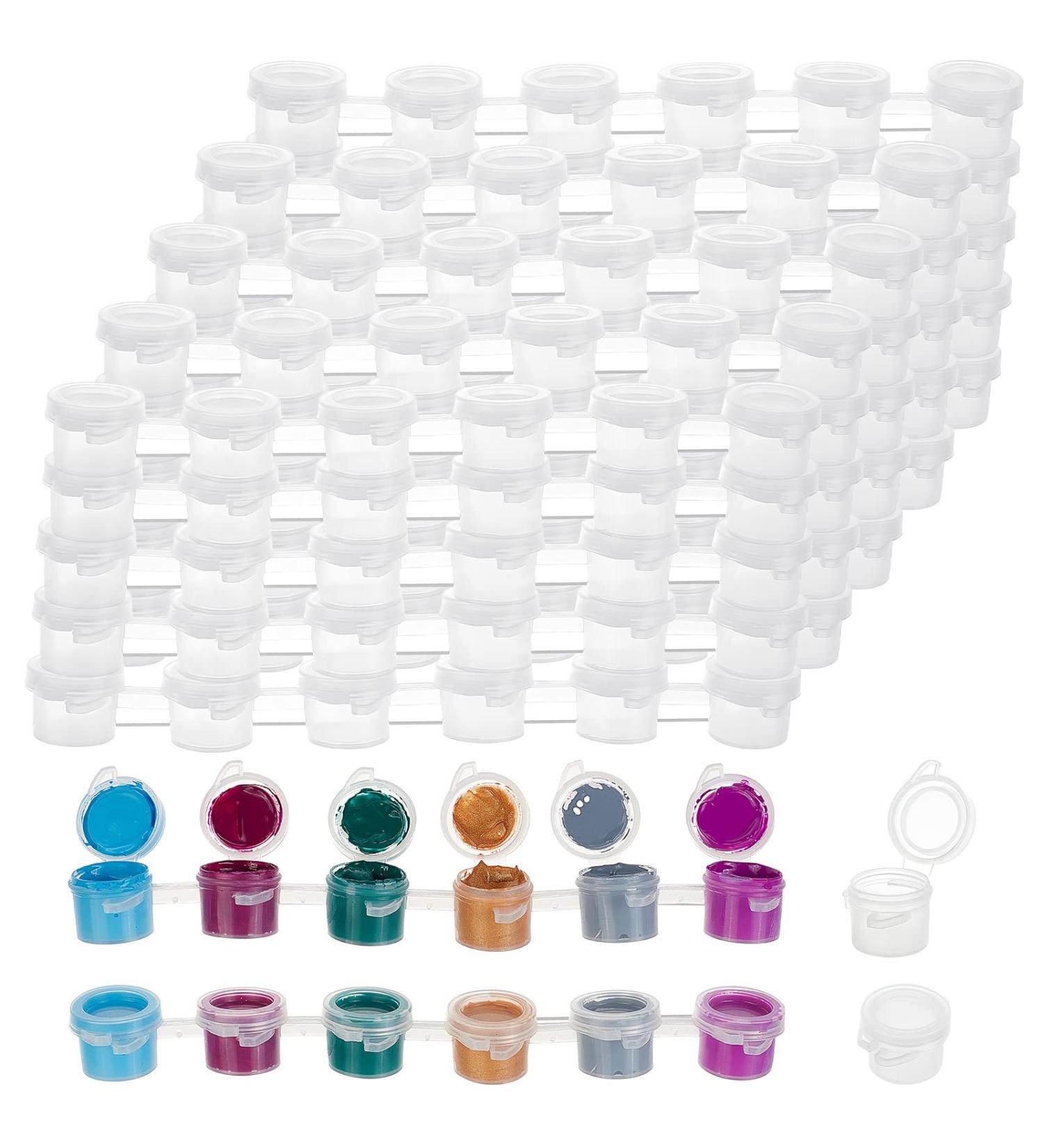 PandaHall 25 Strips Empty Paint Pots - 150 Pots 3ml Mini Storage Containers for Arts & Crafts - Ideal for Classrooms, Schools, Summer Camps & Festivals - Buy Online on GoSupps.com