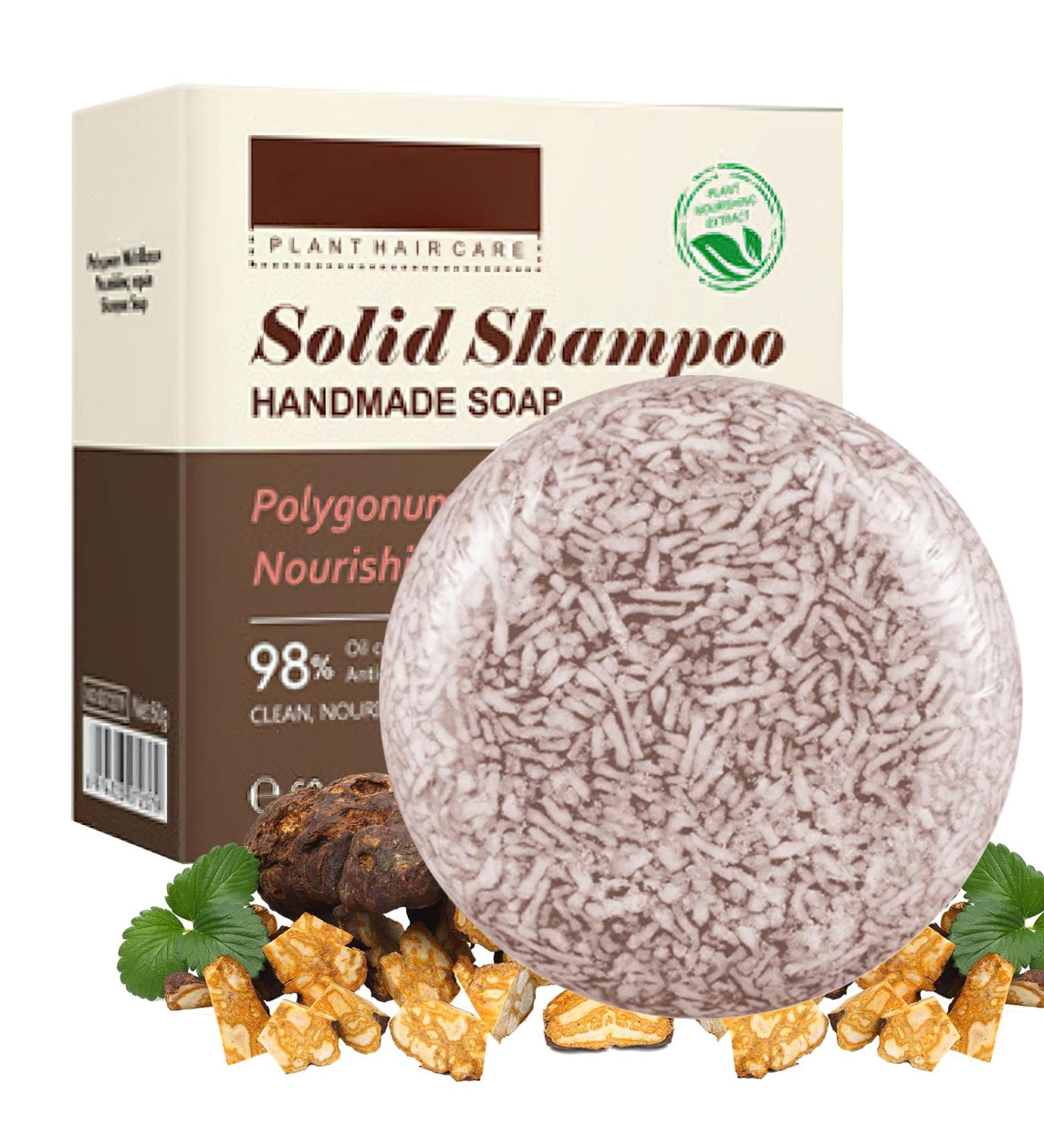 Shouwu Organic Blackening Shampoo Bar - Reverse Gray Hair Treatment (Polygonum Multiflorum) - Natural Hair Color Solution - Buy Online on GoSupps.com