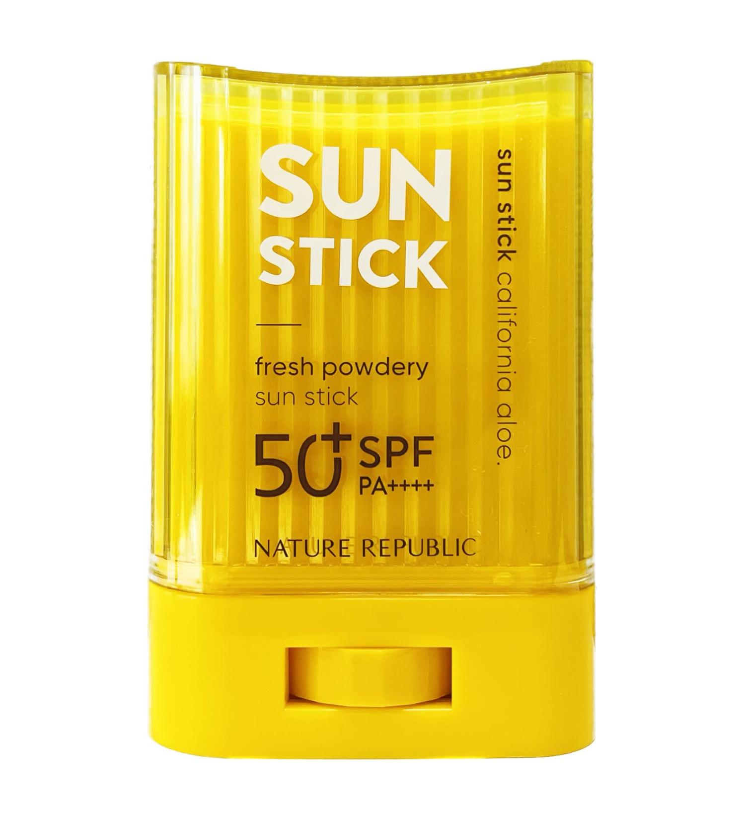 Nature Republic California Aloe Fresh Sun Stick SPF50+ PA++++ 24g - Protect Your Skin with Powdery Finish - Buy Online on GoSupps.com