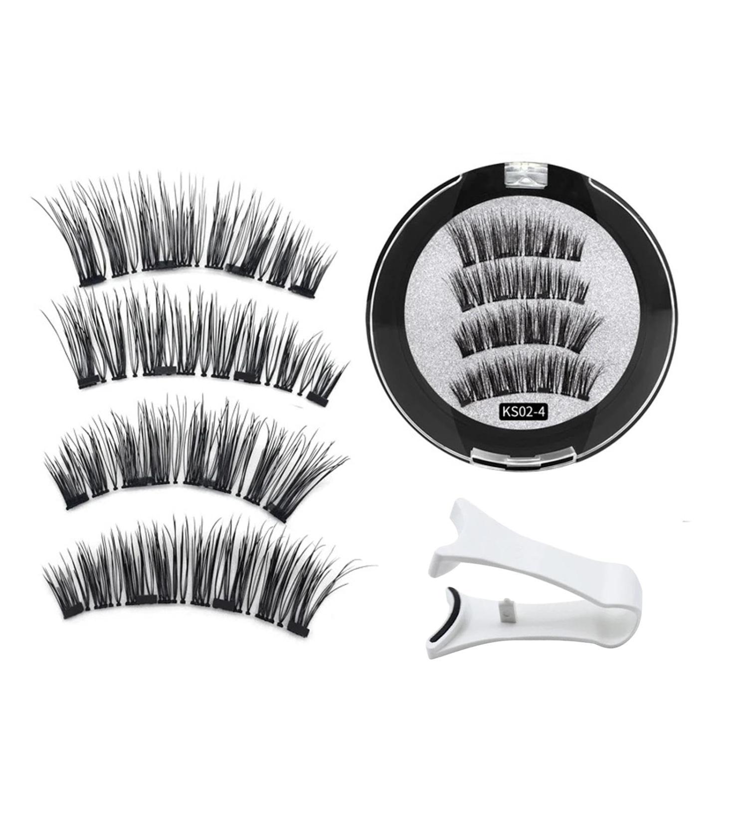 Generic Magnetic Lashes Kit | Natural Looking Magnetic Eyelashes 2 Pairs | Reusable No Glue False Lashes for Women Girlfriend Mother Wife - Buy Online on GoSupps.com