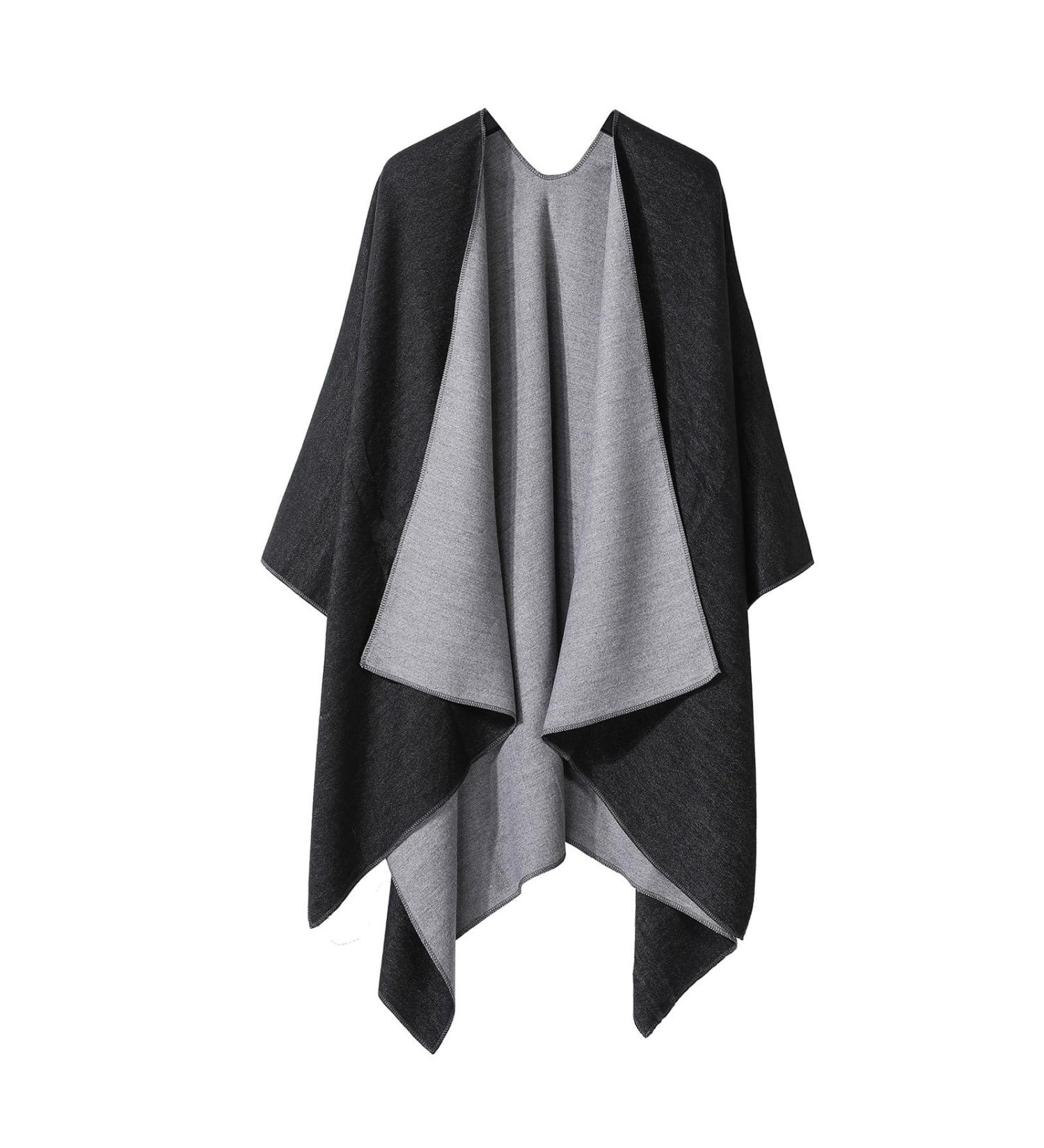 Women's Black Cotton Loop Scarf | Cozy Retro Wrap & Triangular Neck Warmer - One Size - Buy Online on GoSupps.com