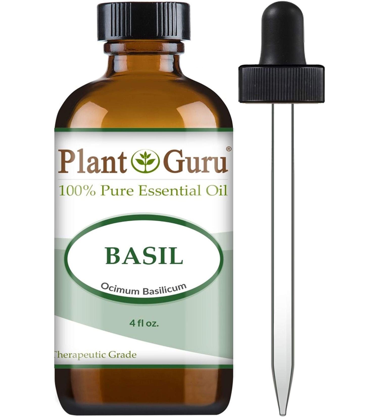 Basil Essential Oil 4 oz 100% Pure Undiluted Therapeutic Grade.