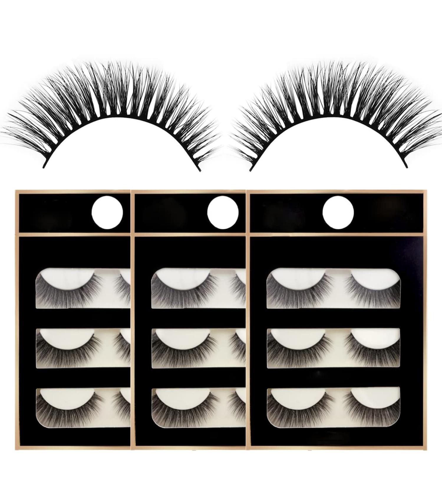 9 Pairs Fluffy Natural False Eyelashes 3D Faux Mink Lashes False Eyelashes Soft Lightweight Reusable Handmade Eye Makeup Fake Lashes - Buy Online on GoSupps.com