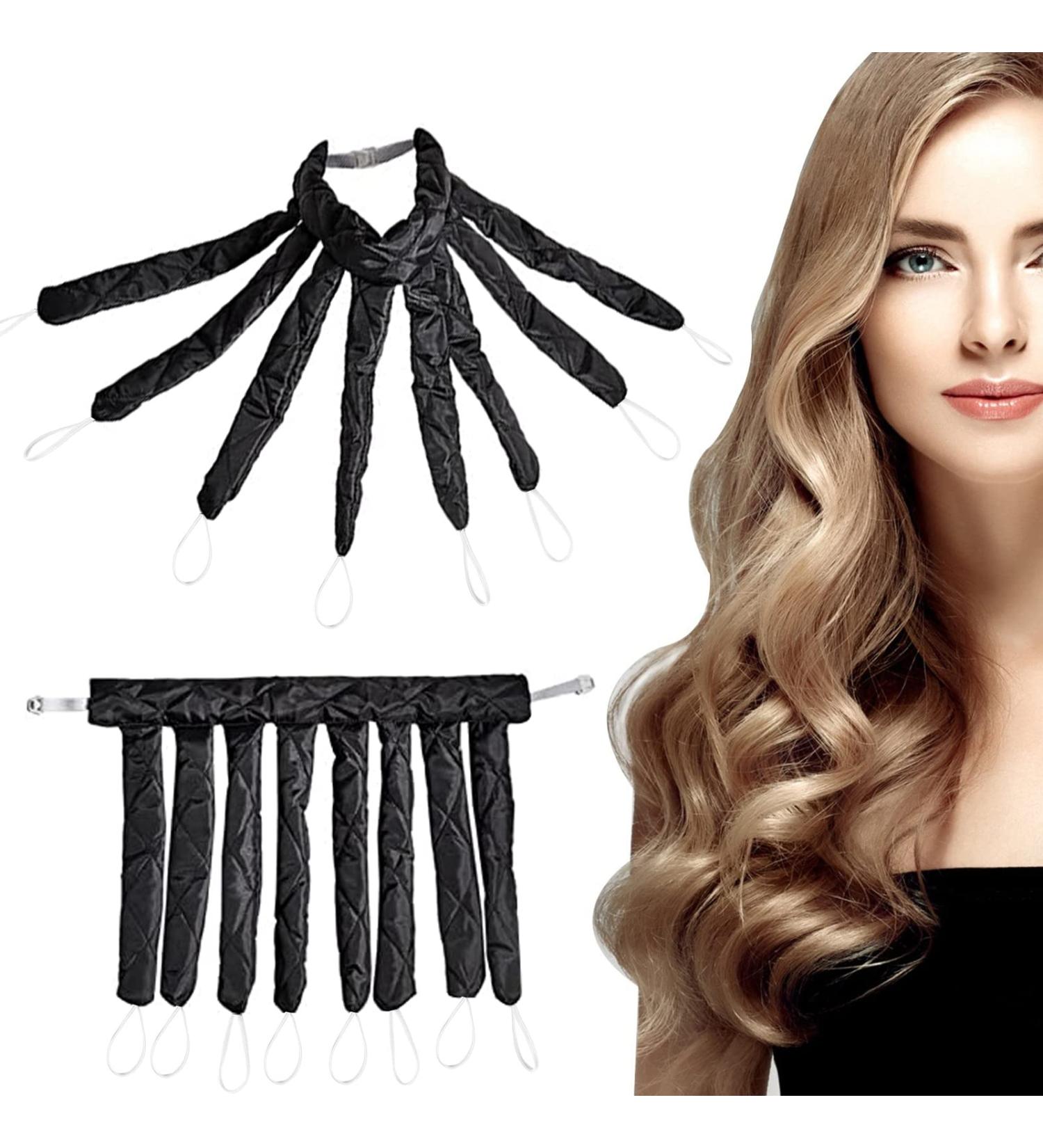 Octopus Design Heatless Hair Curlers Headband - Overnight Lazy Curling Rod for Long & Medium Hair - Black - Buy Online on GoSupps.com