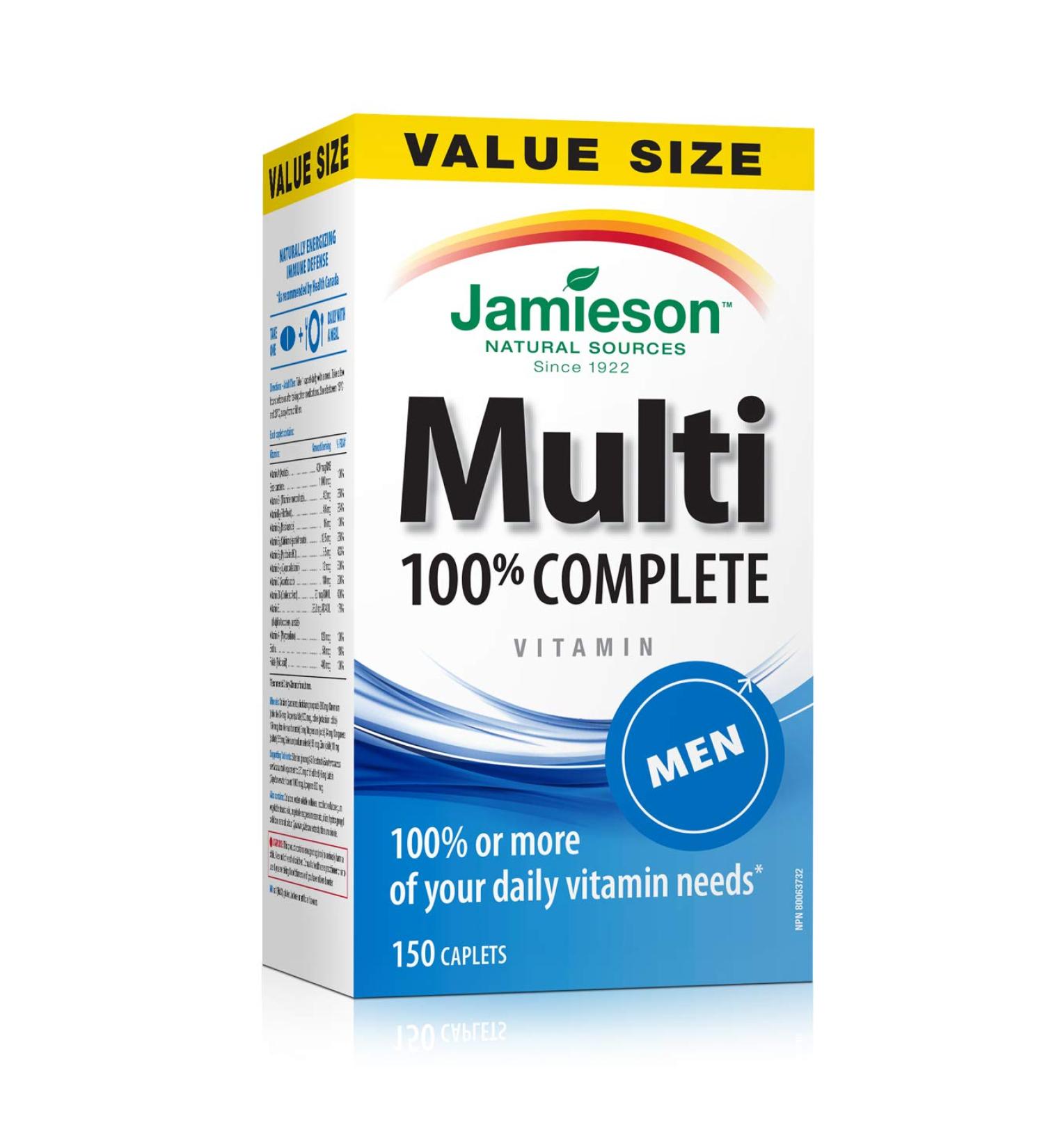 100 Percent Complete Multivitamin for Men - Value Size 150 Caplets - Buy Online on GoSupps.com