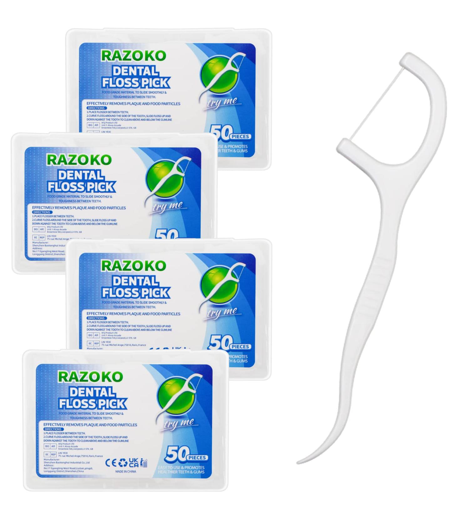200PCS Dental Floss Picks - High Toughness Toothpicks with Portable Case - Buy Online on GoSupps.com