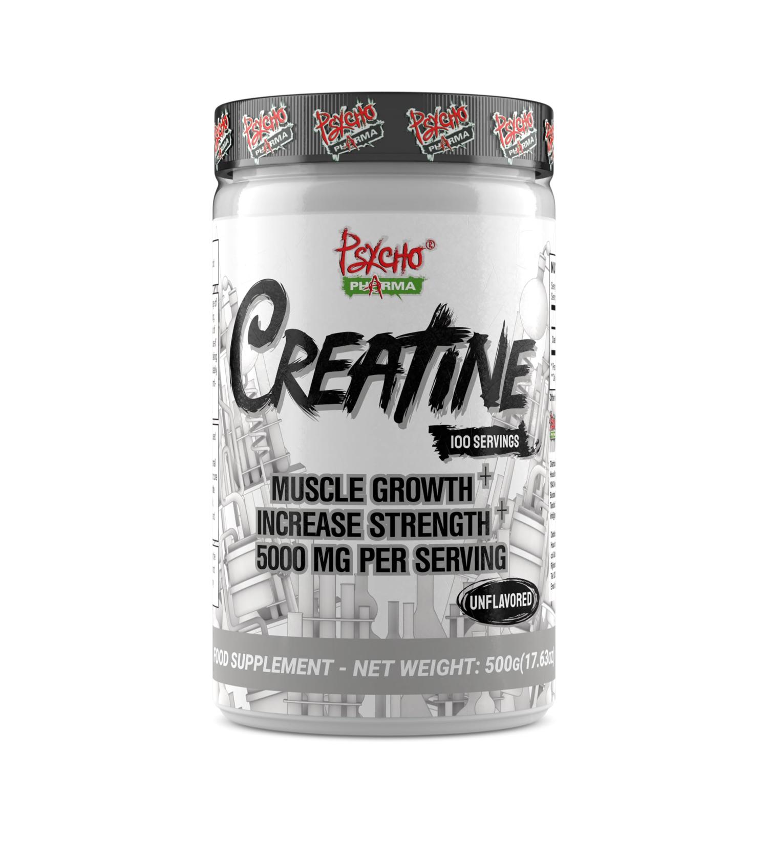 Shop Psycho Pharma Creatine - 5g Premium Creatine Monohydrate 100 Servings | International Shipping - Buy Online on GoSupps.com