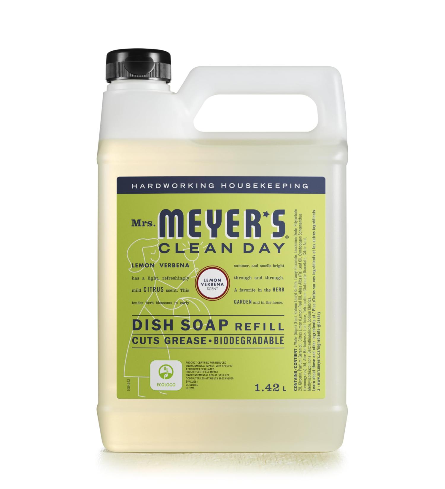 Mrs. Meyer's Clean Day Dish Soap Refill Cruelty Free Dishwashing Liquid Lemon Verbena Scent 1.4 Liter Refill for Dish Soap Bottle - Buy Online on GoSupps.com