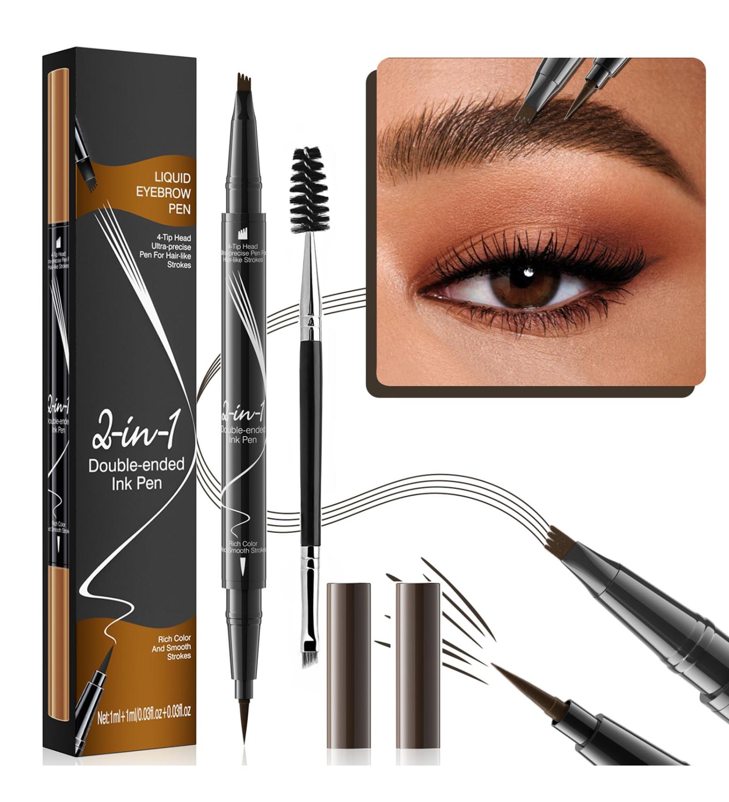 Buy Microblading Eyebrow Pencil - 2-in-1 Dual-Ended Dark Brown Eyebrow Pen for Precise Styling | International Shipping Available - Buy Online on GoSupps.com