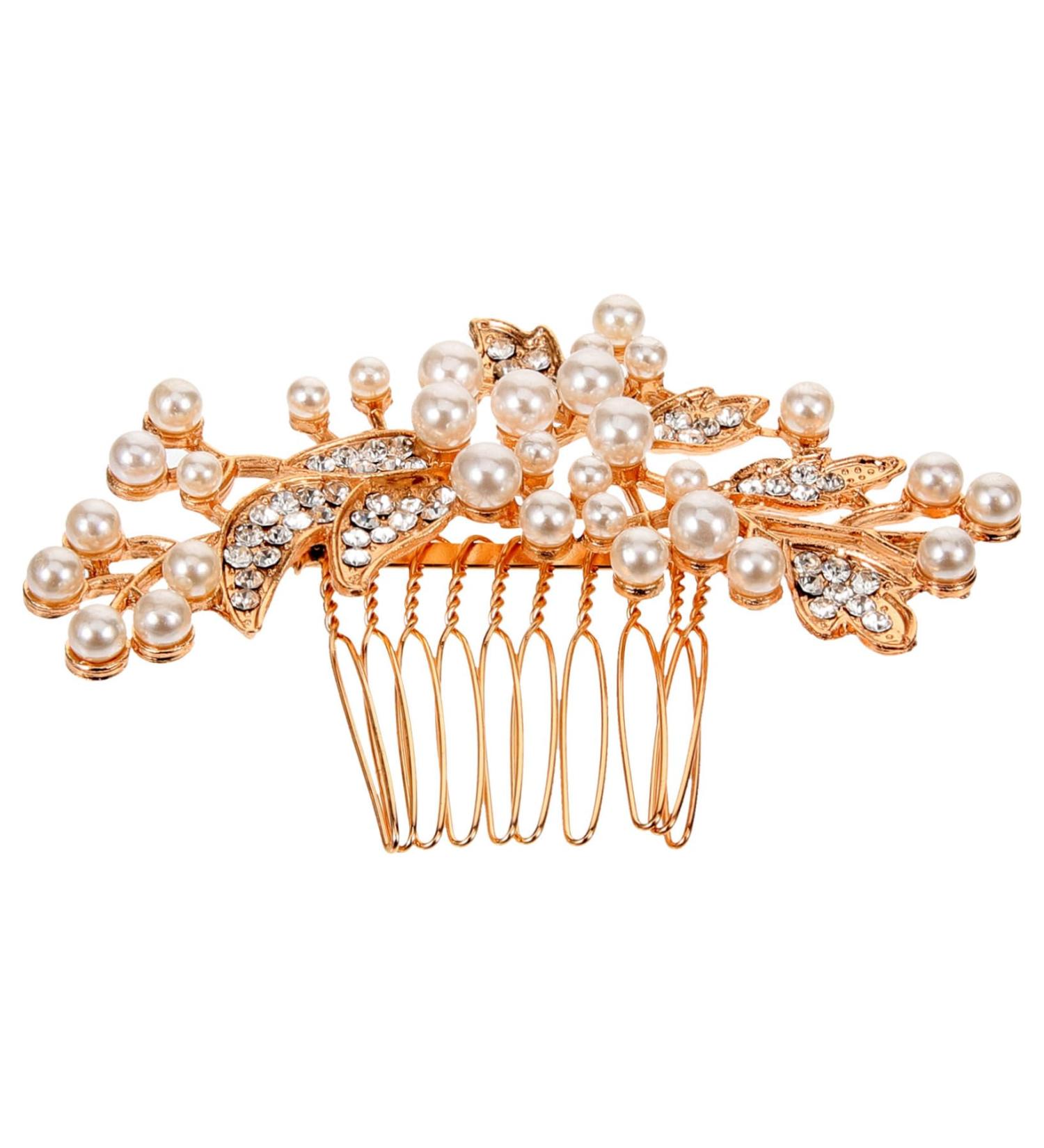 Mikinona Wedding Hair Accessories Rhinestone Hair Clips Hair Side Comb Wedding Hair Comb Hair Comb for Women Pearl Hair Comb Bridal Hair Comb Bride Hair Accessories Bride Hair Comb - Buy Online on GoSupps.com