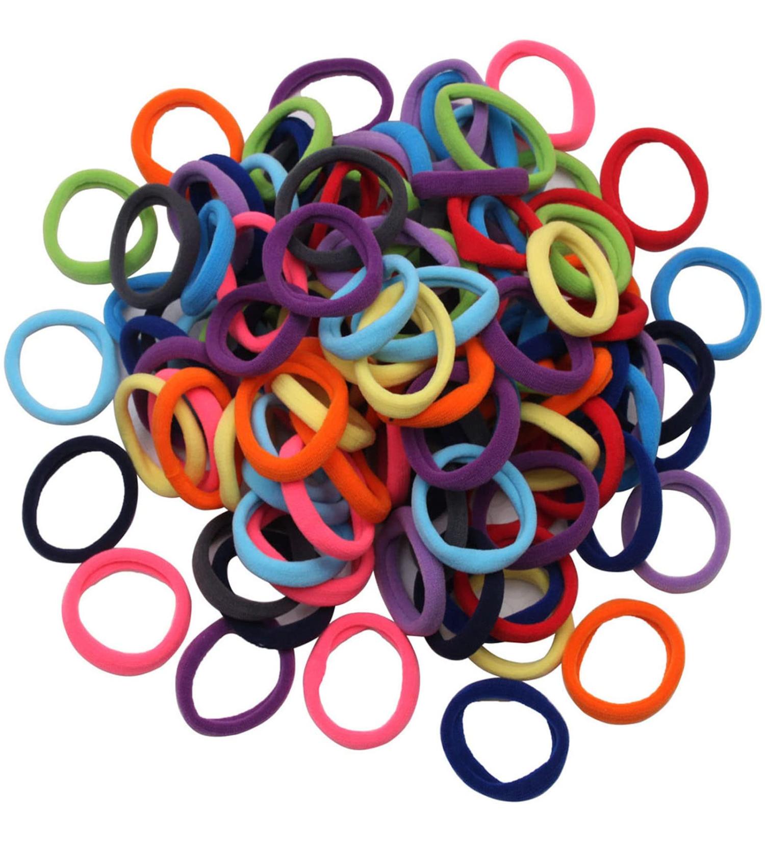 AMPIL 120PCS Seamless Cotton Hair Ties for Women and Girls - Multicolor Elastic Ponytail Holders - Buy Online on GoSupps.com