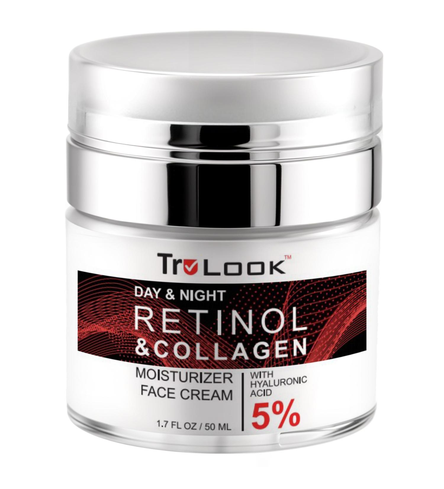TruLook Retinol and Collagen Moisturizer Face Cream with Hyaluronic acid Day and Night 1.7 Fl Oz - Buy Online on GoSupps.com