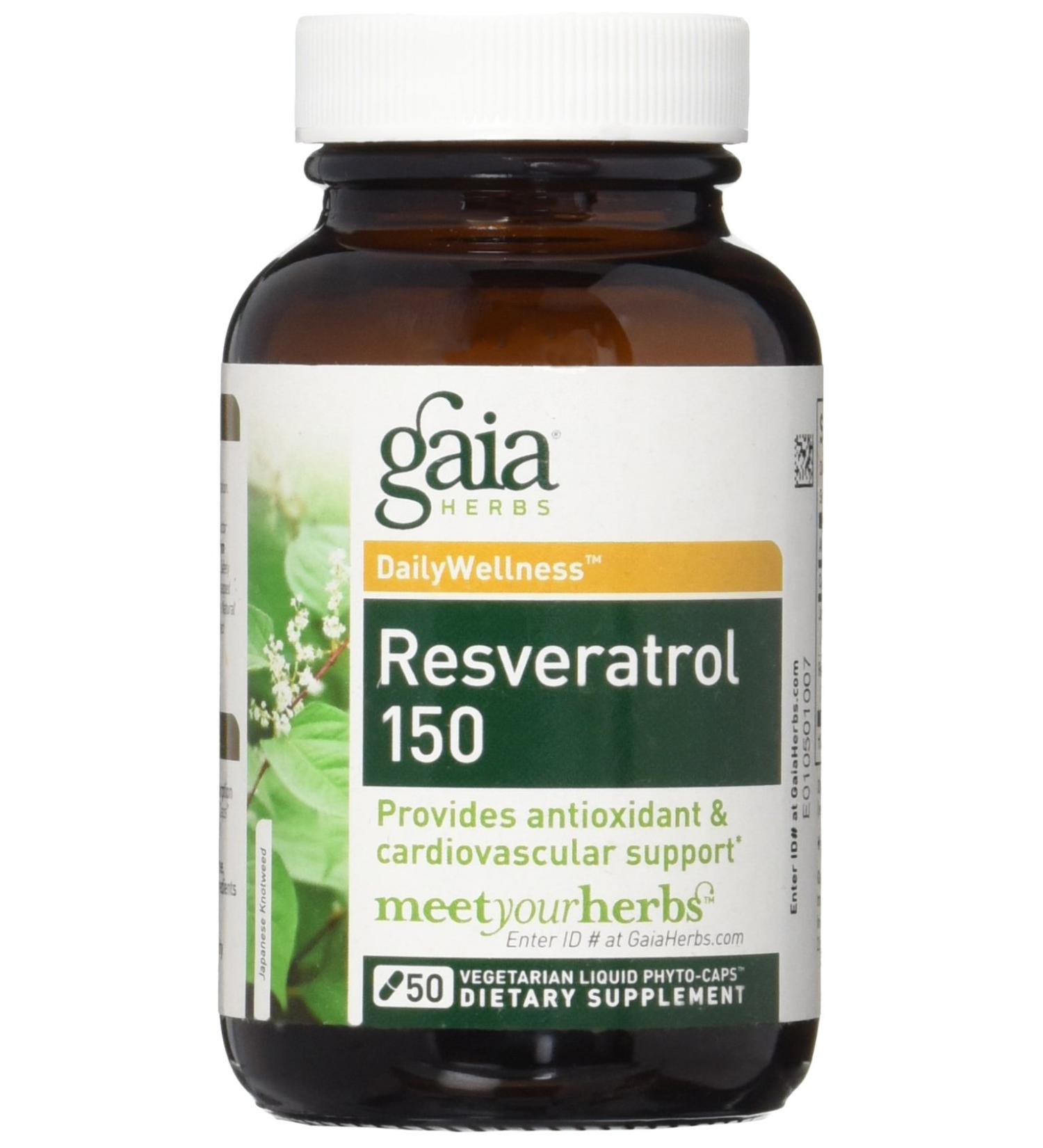 Buy Gaia Herbs Resveratrol 150 - 50 Vegan Liquid Phyto-Caps for Antioxidant Support - Buy Online on GoSupps.com
