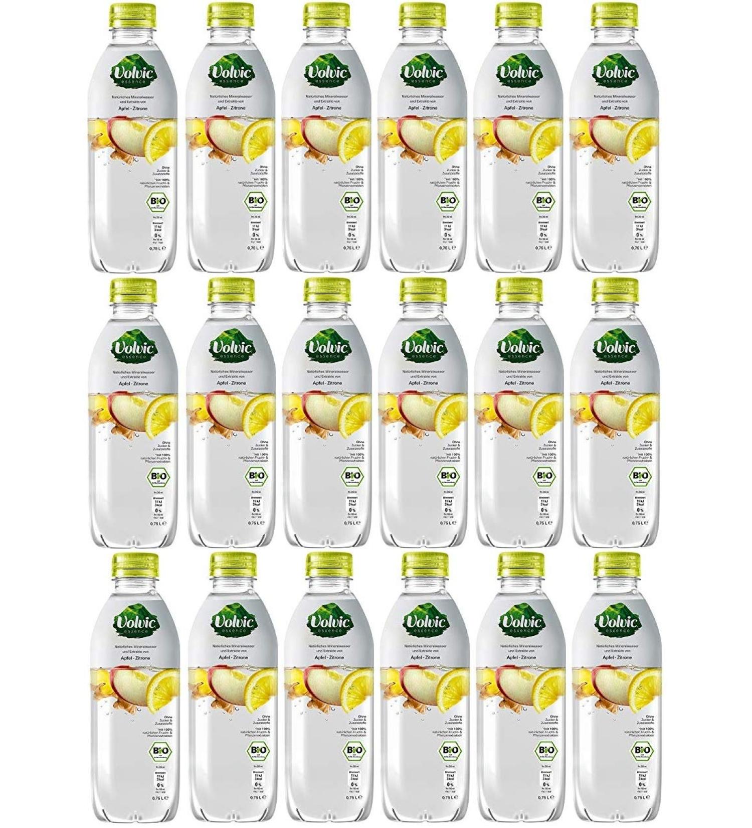Volvic Essence ORGANIC Apple Lemon Ginger 18 x 750ml inc. DISPOSABLE deposit ginger 750 ml (pack of 18)