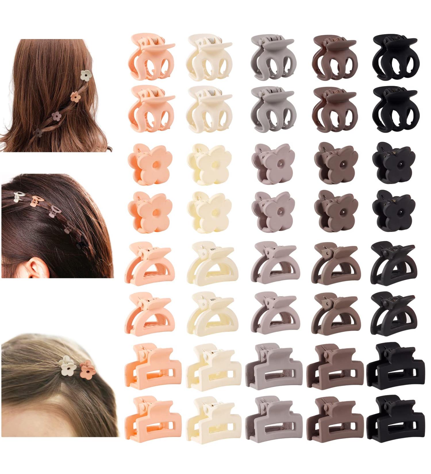 40PCS Mini Hair Claw Clips - Cute Flower Hair Clips for Thin Thick Hair - Matte Octopus Hair Jaw Clamps - Nonslip Hair Accessories for Women, Girls, Kids - Color-1 - Buy Online on GoSupps.com