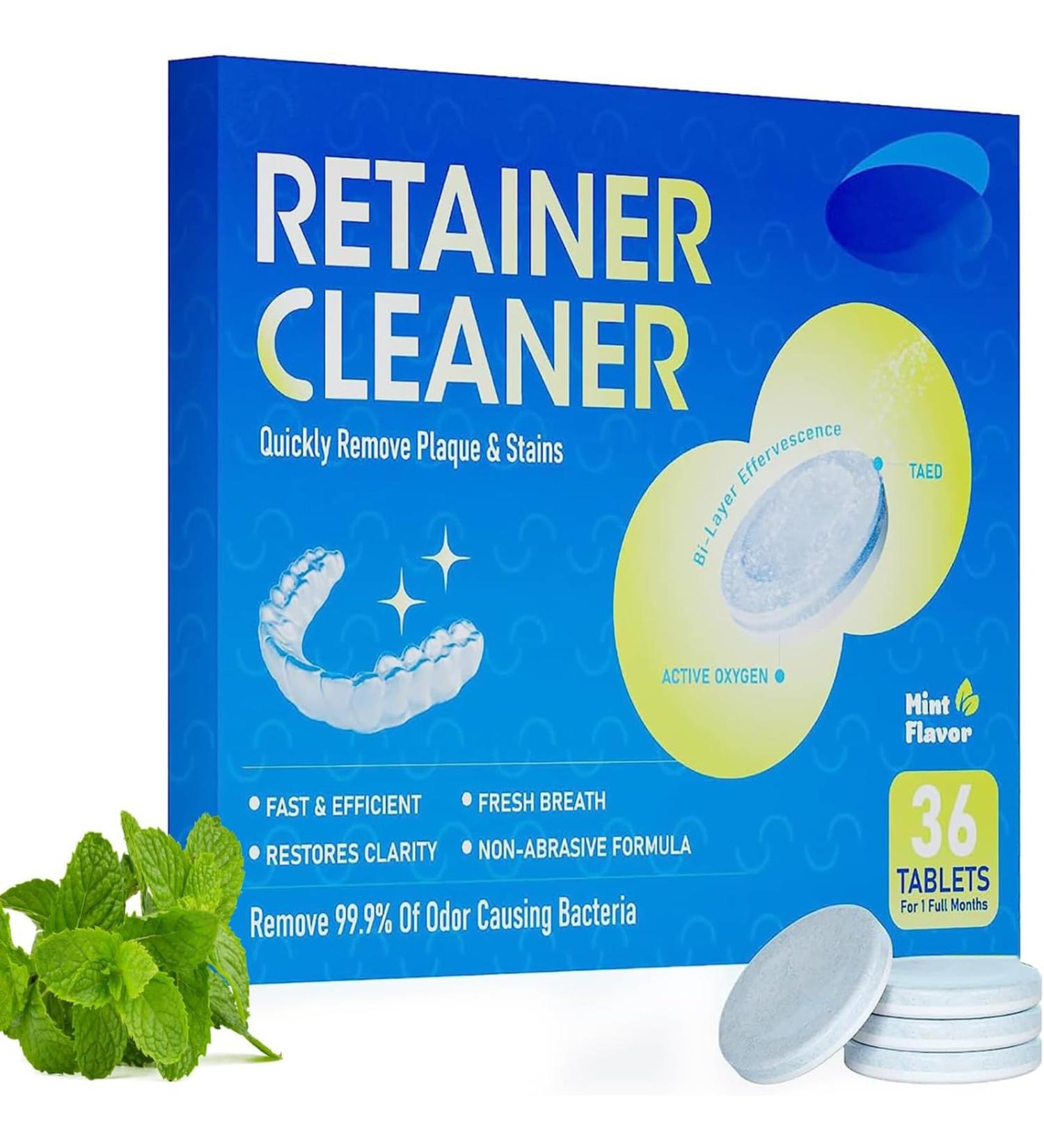 Cleaning Tablets - 36 Tablets Retainer Cleaning Tablets Denture Cleaner Mouth Guard Cleaner for Cleaning Dentures & Orthodontic Dental Appliances - Buy Online on GoSupps.com
