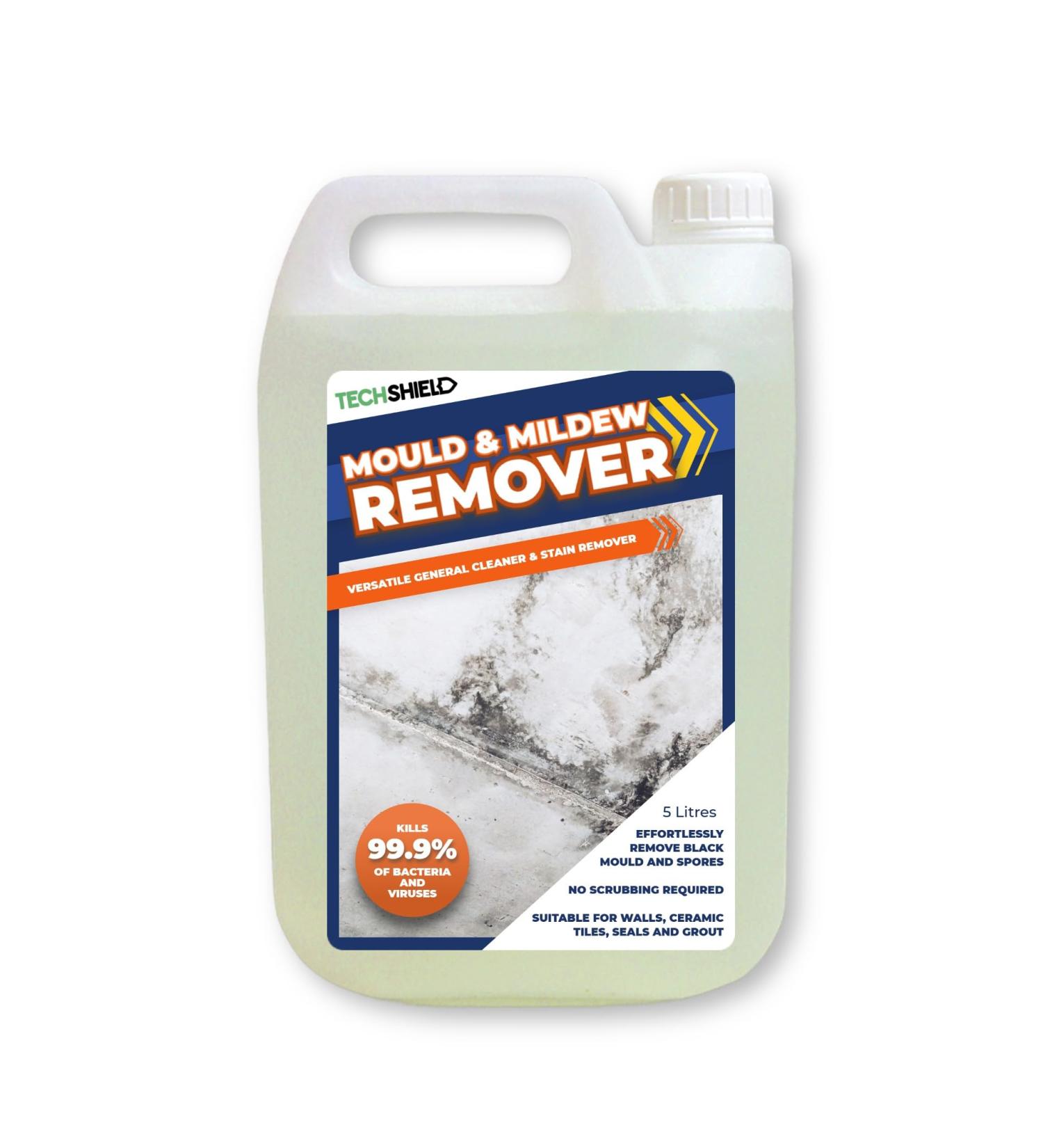 Tech Shield Mould & Mildew Remover 5L - Black Mould Bacteria & Spores Cleaner - Versatile General Cleaner & Stain Remover - Buy Online on GoSupps.com