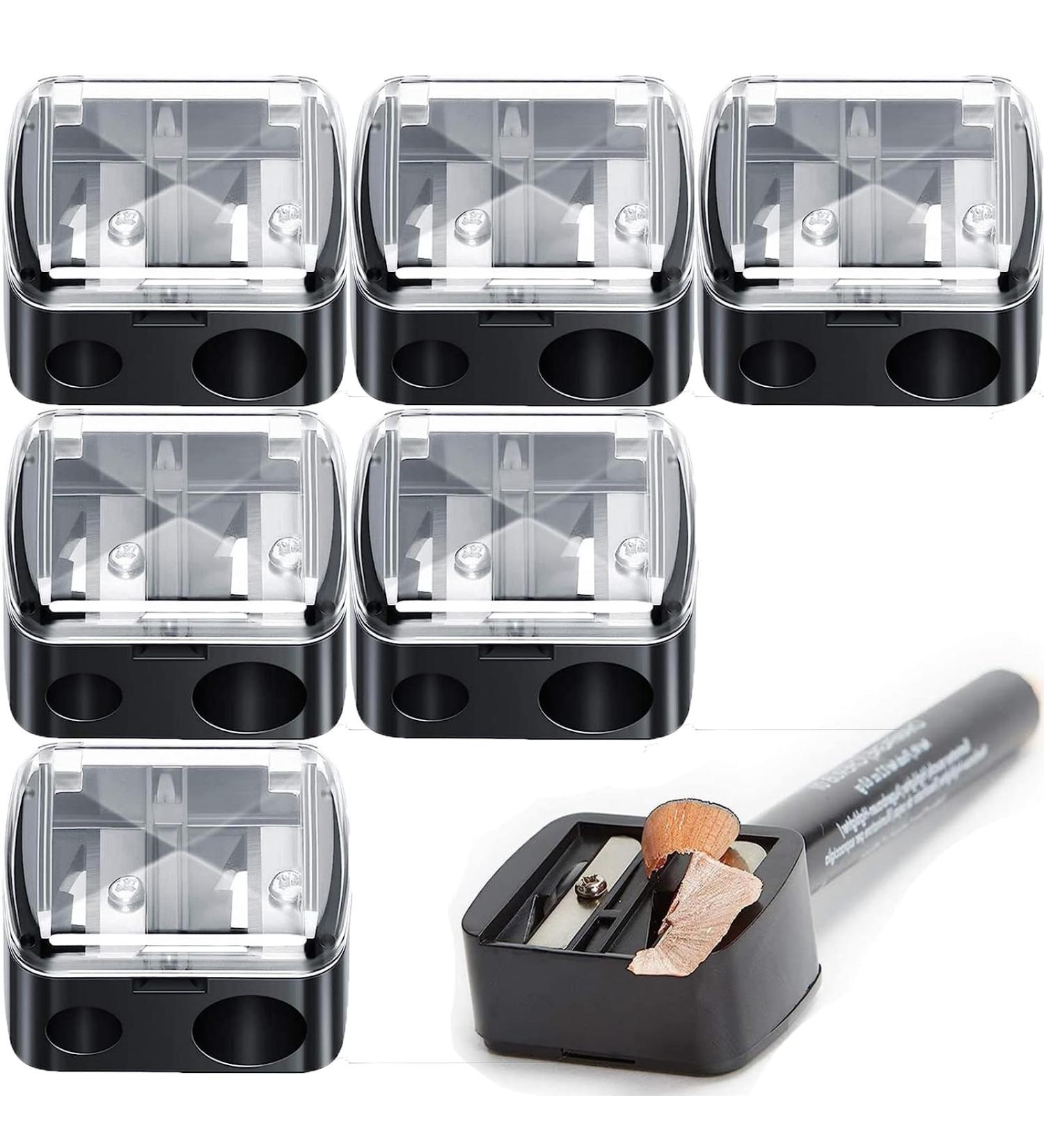6pcs Eyeliner Sharpener Set - Dual Hole Makeup Pencil Sharpeners for Eyebrow, Eye Liner, Lip Liner, and Brow Pencil in Black - Buy Online on GoSupps.com