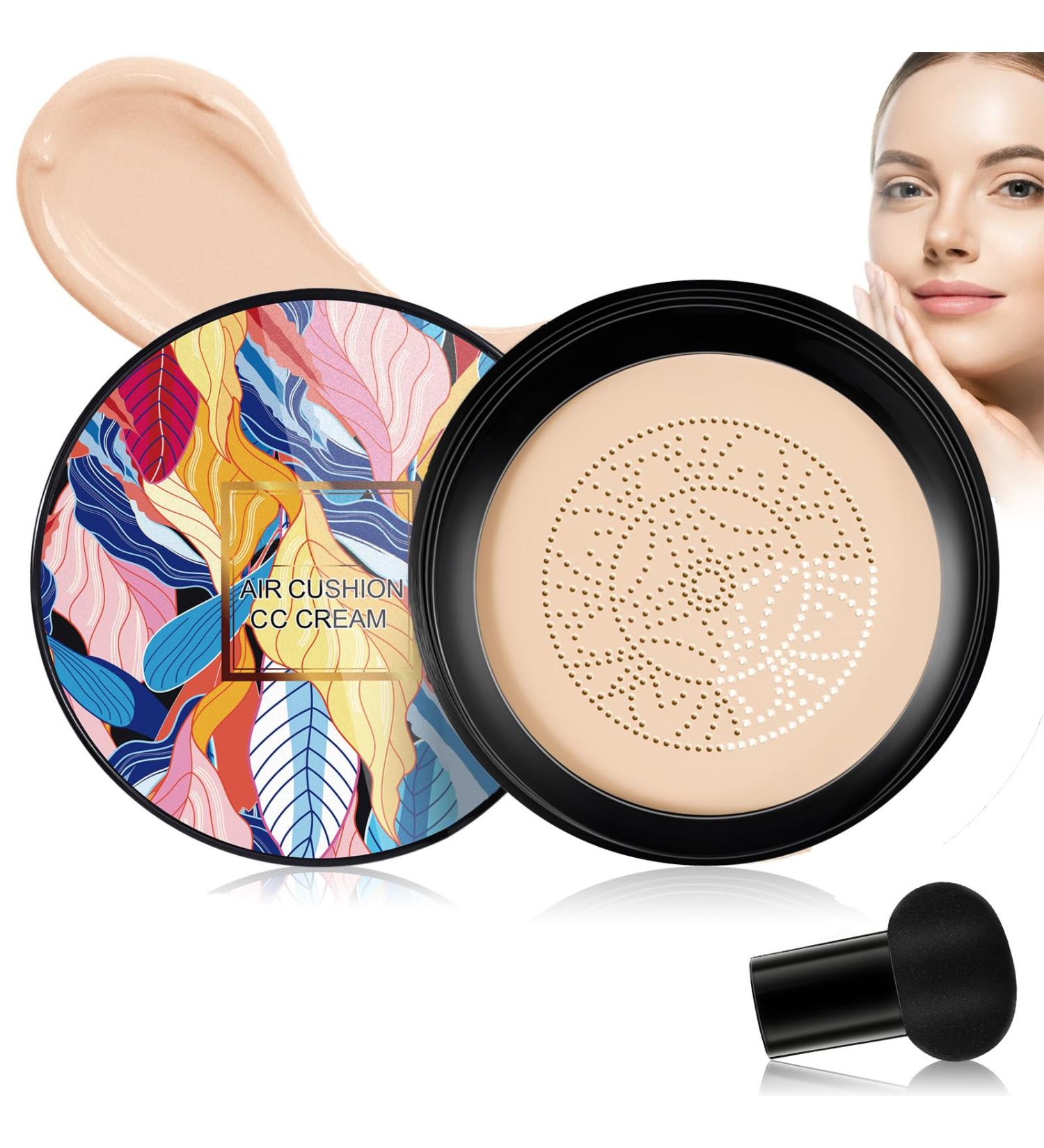 Mushroom Head Air Cushion CC Cream Moisturizing CC Cream Long-Lasting Matte Concealer Cream(Natural Color) - Buy Online on GoSupps.com