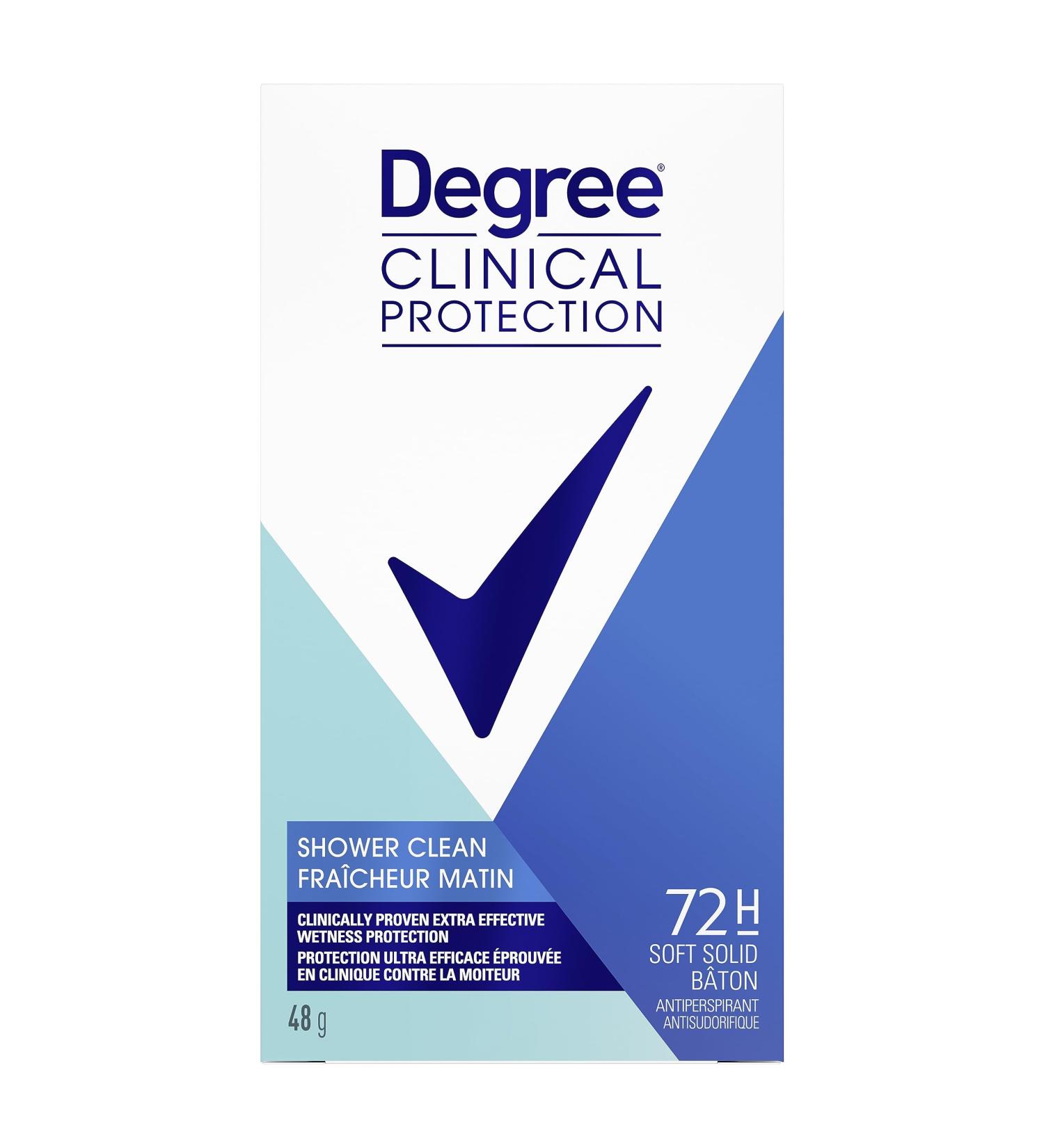 Degree Clinical Protection Antiperspirant Stick Deodorant for Women for 72H Sweat & Odour Protection Shower Clean with advanced technology 48 g - Buy Online on GoSupps.com