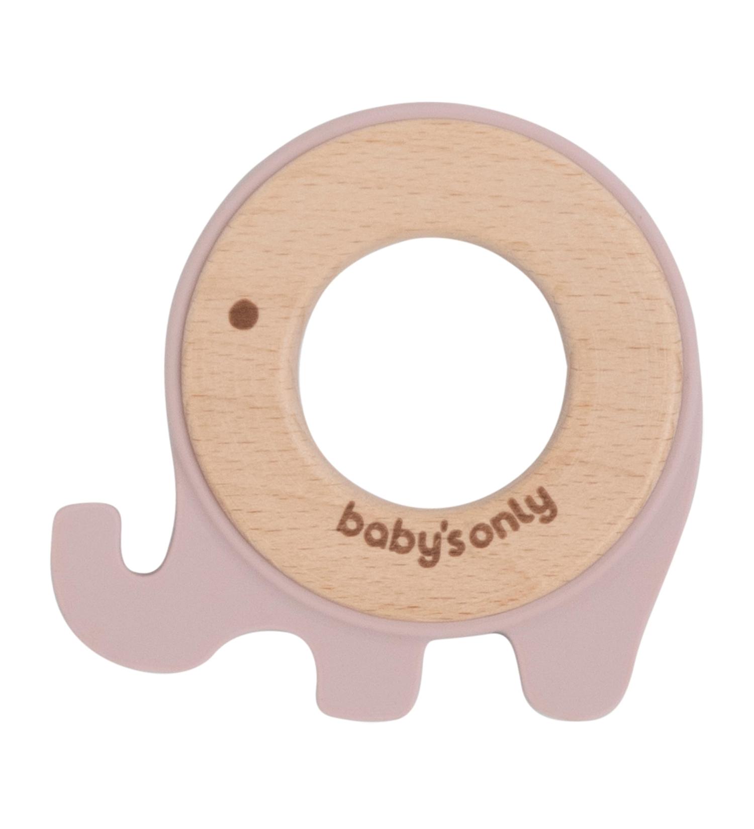 Bo Babys ONLY Bei ring Elefant - Hochwertiger Greifling aus Holz & Silikon f r Babys ab 0 Monaten - Kindersichere Bei spielzeuge in Rosa - Ideal f rs Zahnen - Buy Online on GoSupps.com