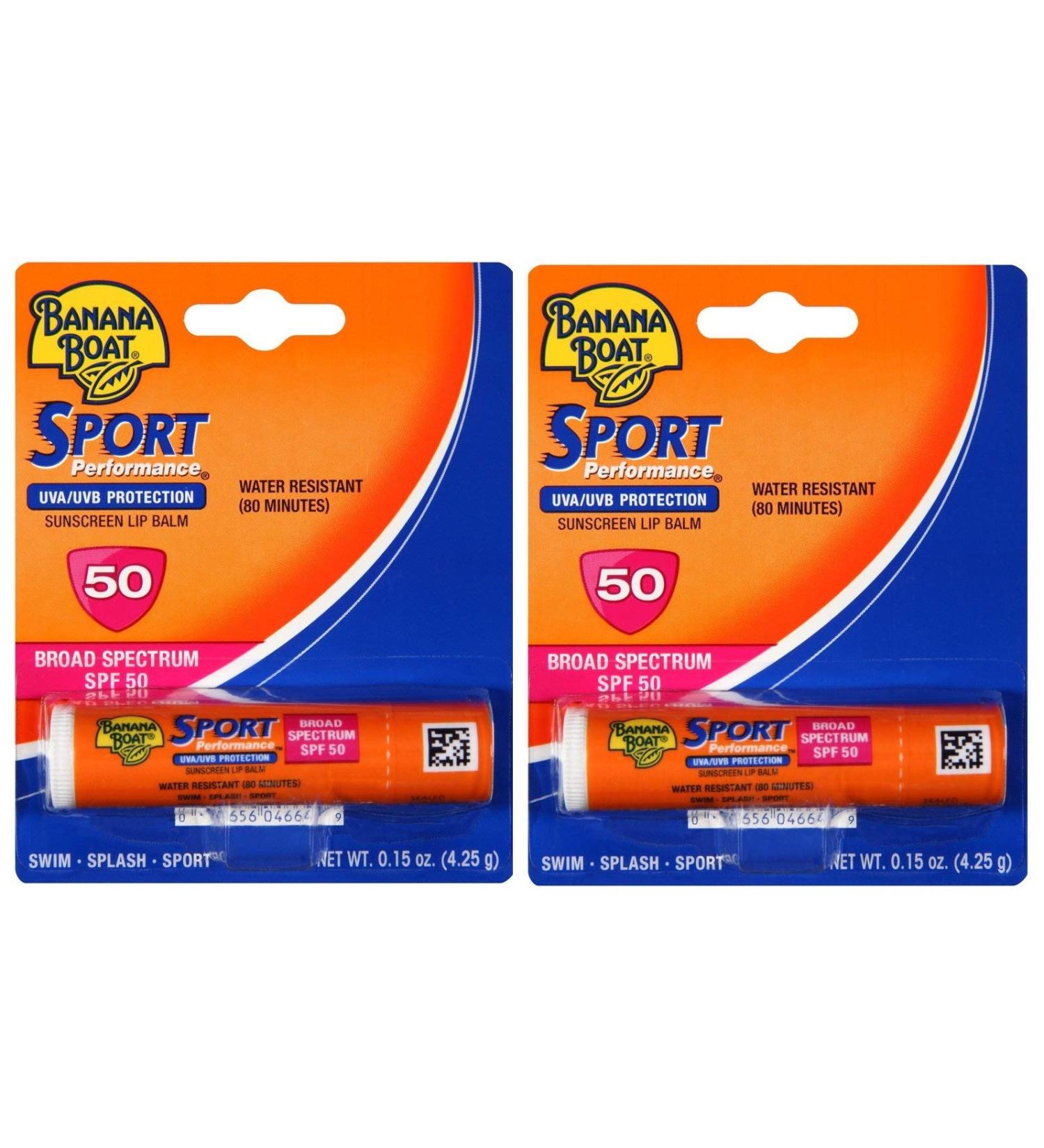 Banana Boat Sport SPF 50 Lip Balm 2-Pack, 0.15oz - Sunscreen Protection - Buy Online on GoSupps.com