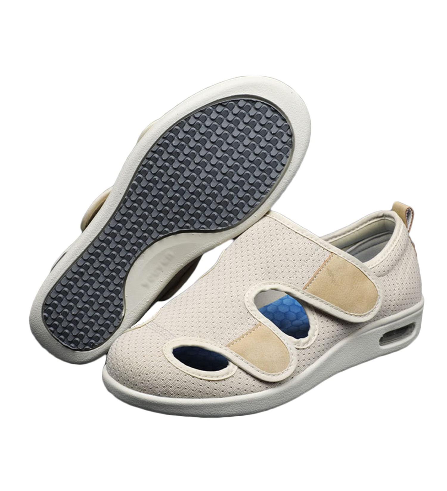 Adjustable Closure Diabetic Shoes for Women & Men | Lightweight Memory Foam | Ideal for Diabetic Edema, Bunions, Arthritis | Beige - Size 8 - Buy Online on GoSupps.com